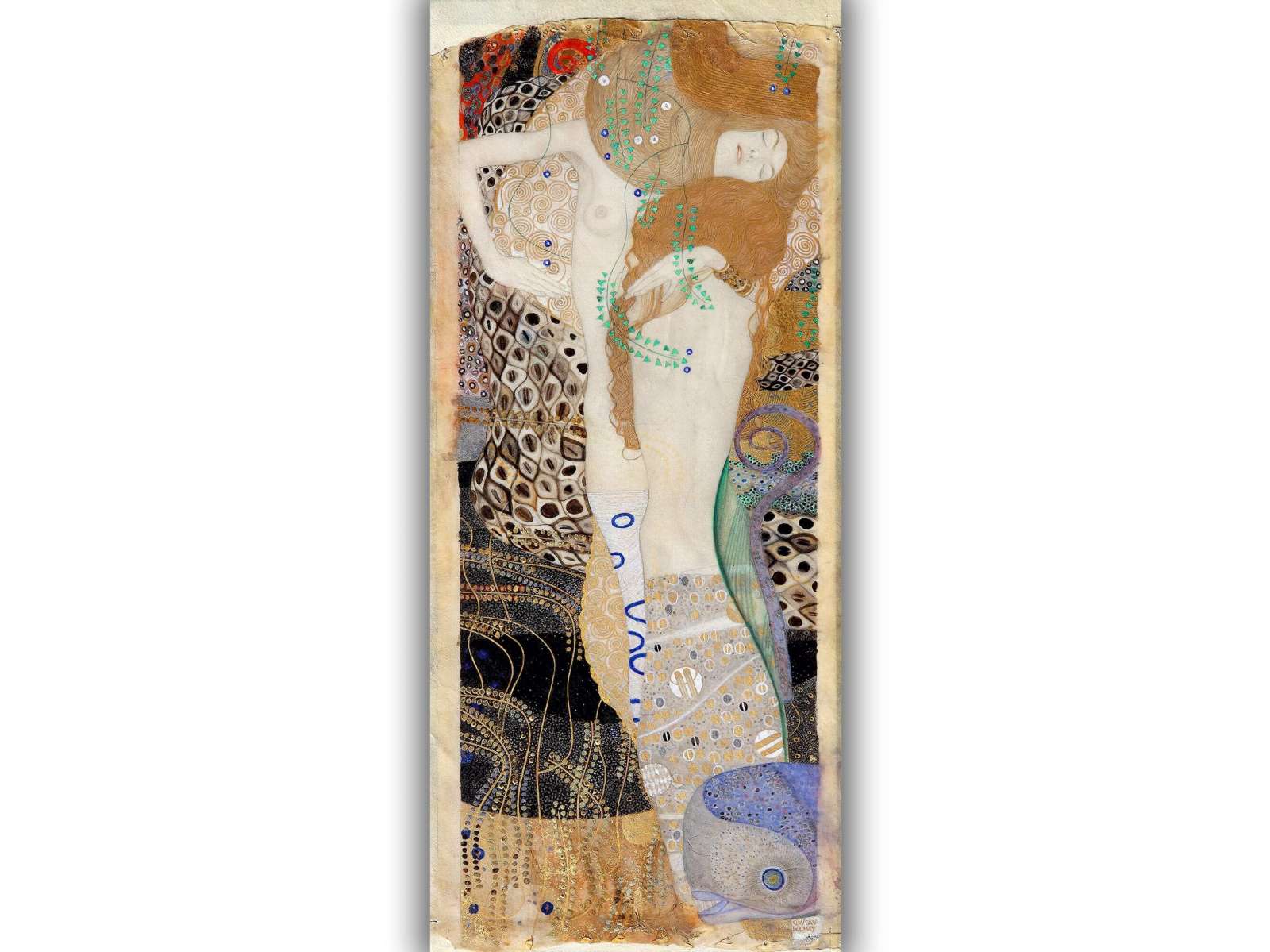 Reprodukcija „Vandens gyvatės II“, Gustav Klimt (1904)