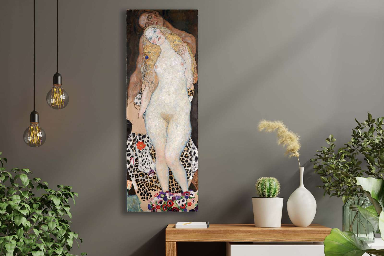 Reprodukcija „Adomas ir Ieva“, Gustav Klimt (1918)