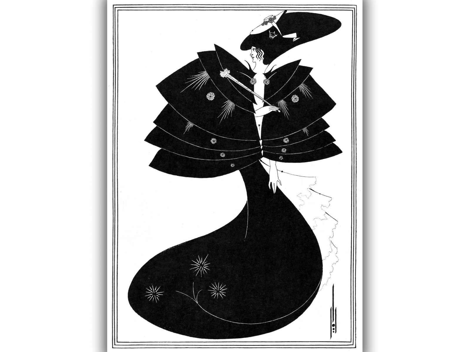 Plakatas „Juodasis apsiaustas“, Aubrey Vincent Beardsley (1893)