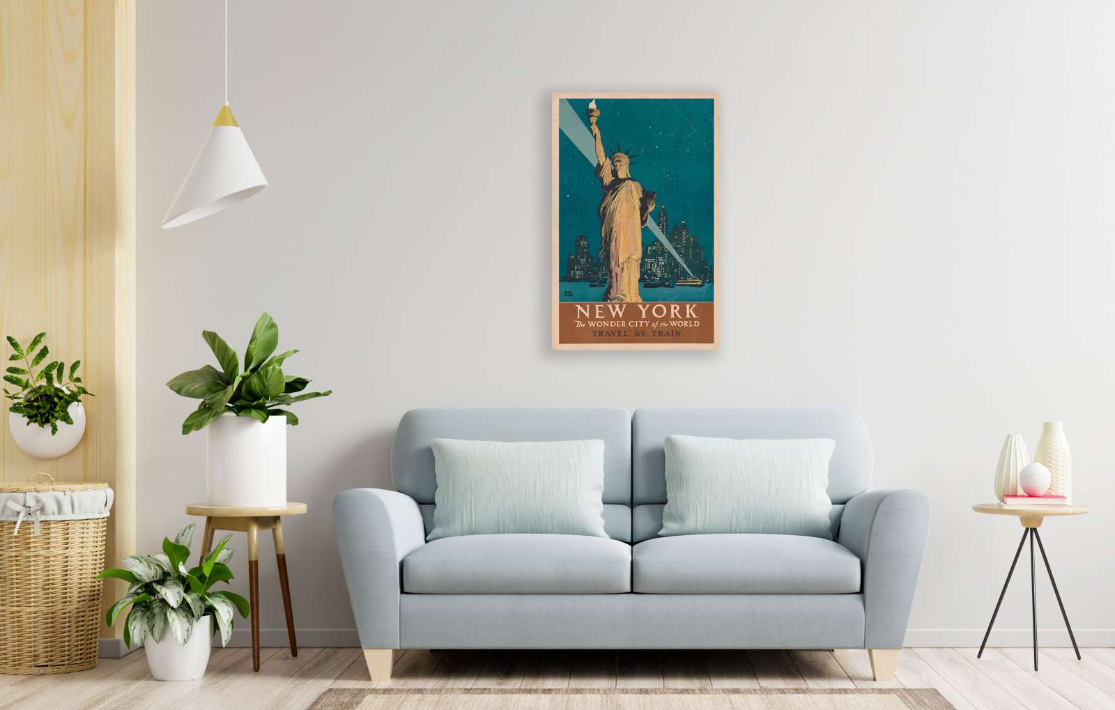 Retro reklaminis kelionių plakatas „Niujorkas“