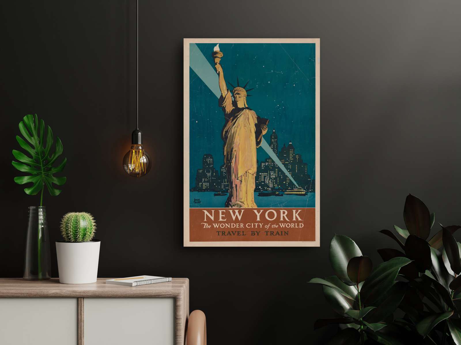 Retro reklaminis kelionių plakatas „Niujorkas“