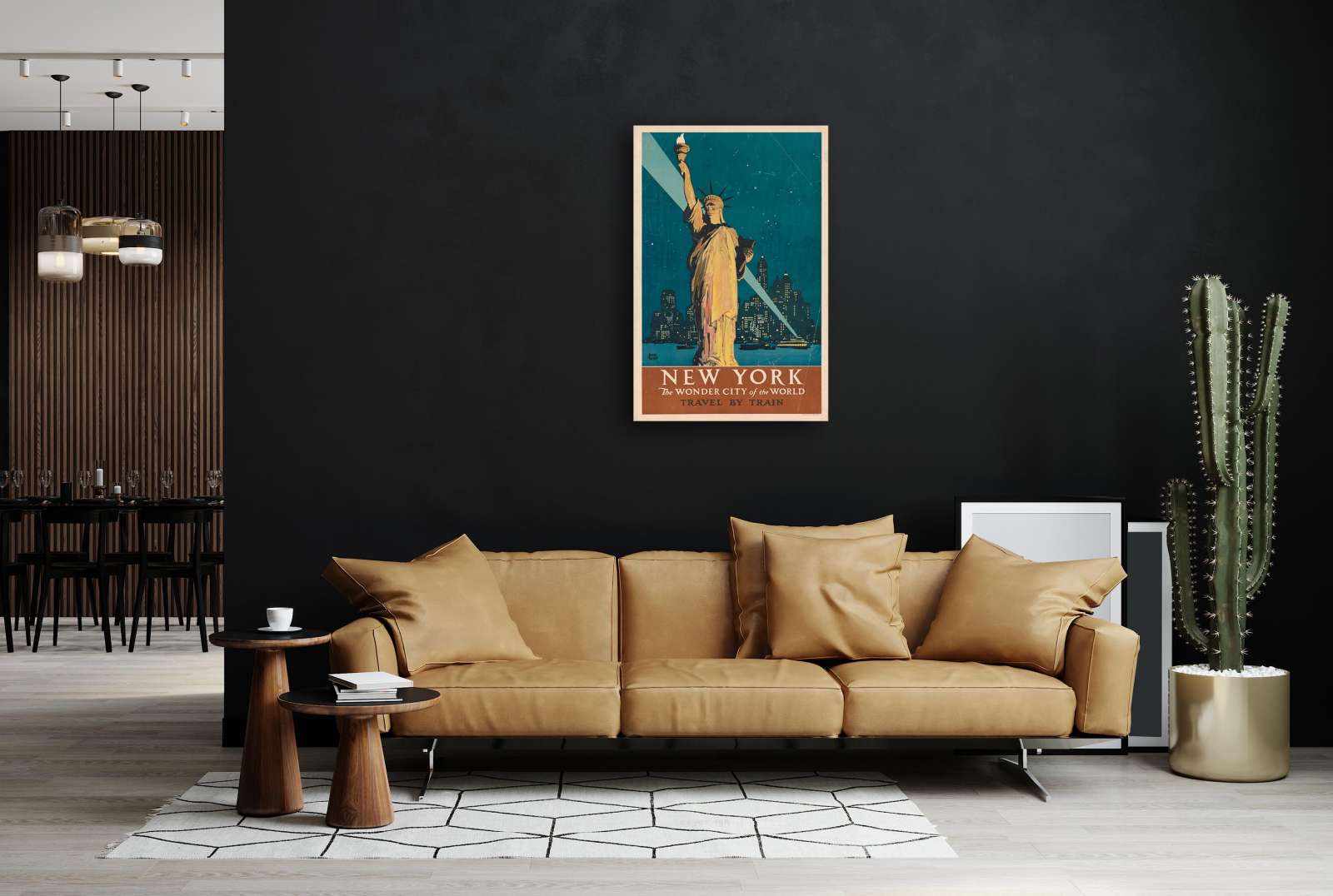Retro reklaminis kelionių plakatas „Niujorkas“