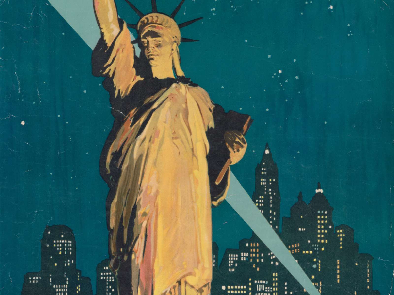 Retro reklaminis kelionių plakatas „Niujorkas“