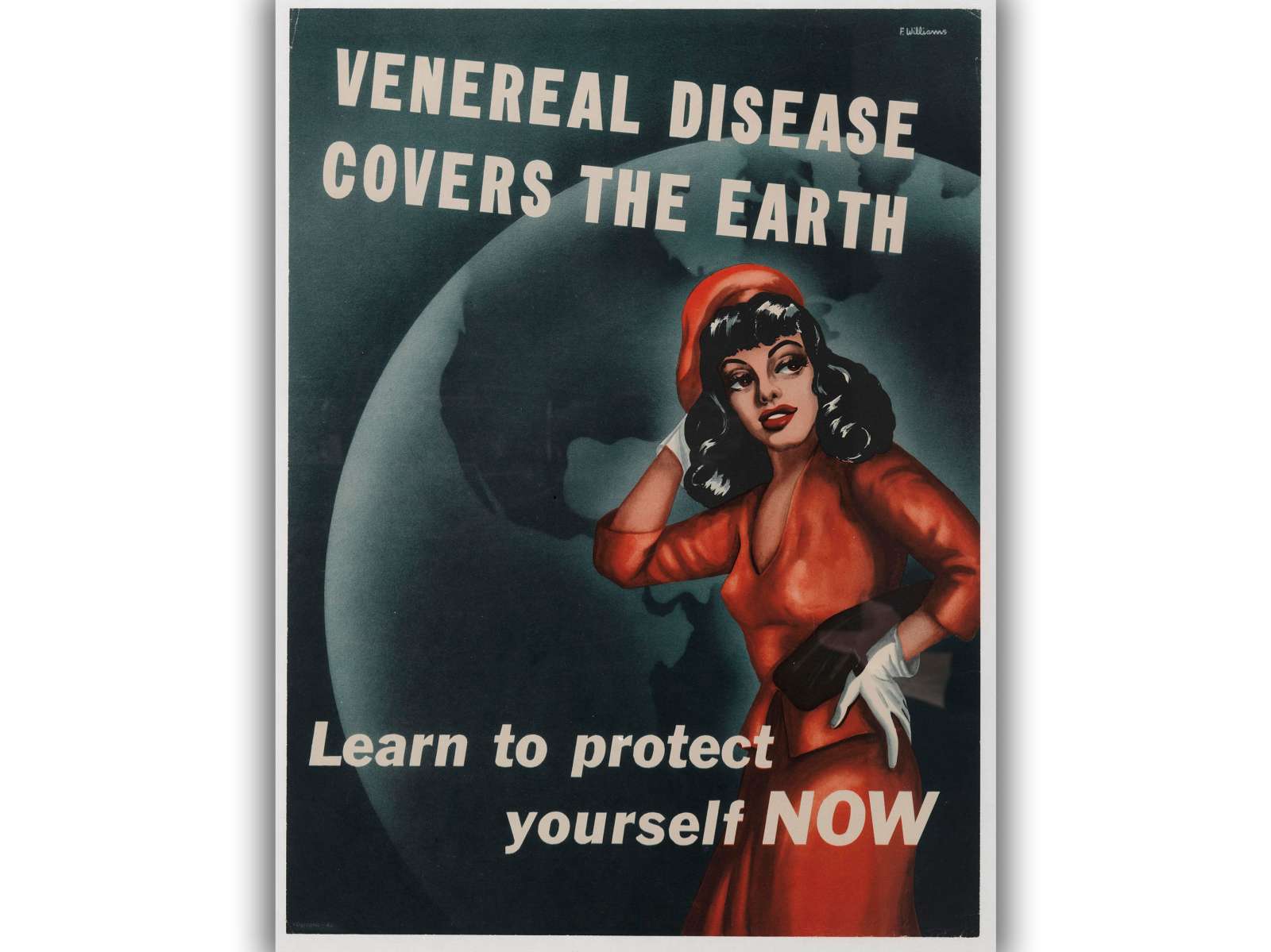 Retro plakatas „Apsisaugok nuo venerinių ligų“