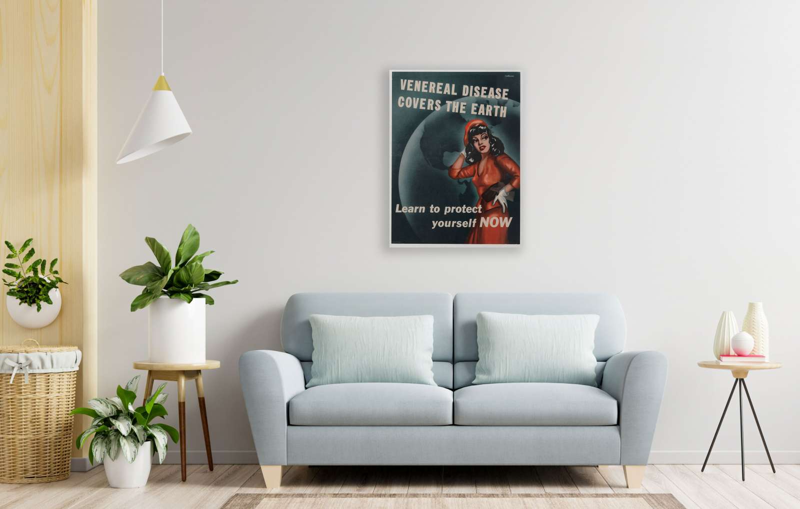 Retro plakatas „Apsisaugok nuo venerinių ligų“