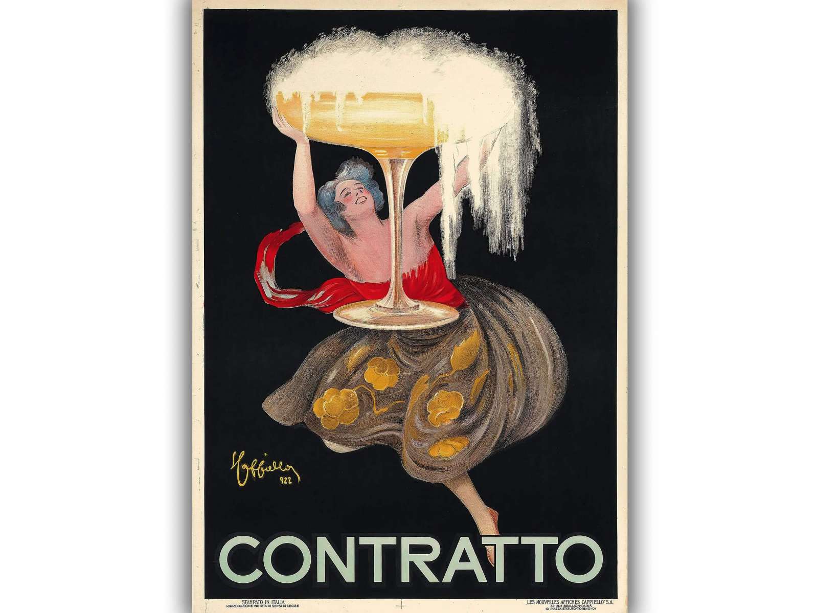 Retro reklaminis plakatas „Contratto“