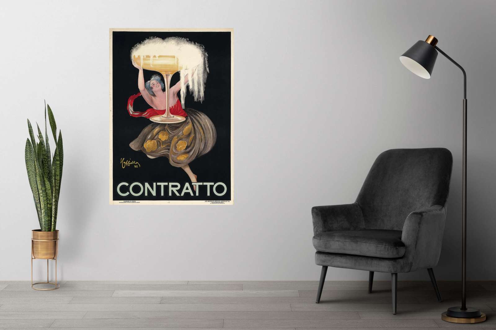 Retro reklaminis plakatas „Contratto“