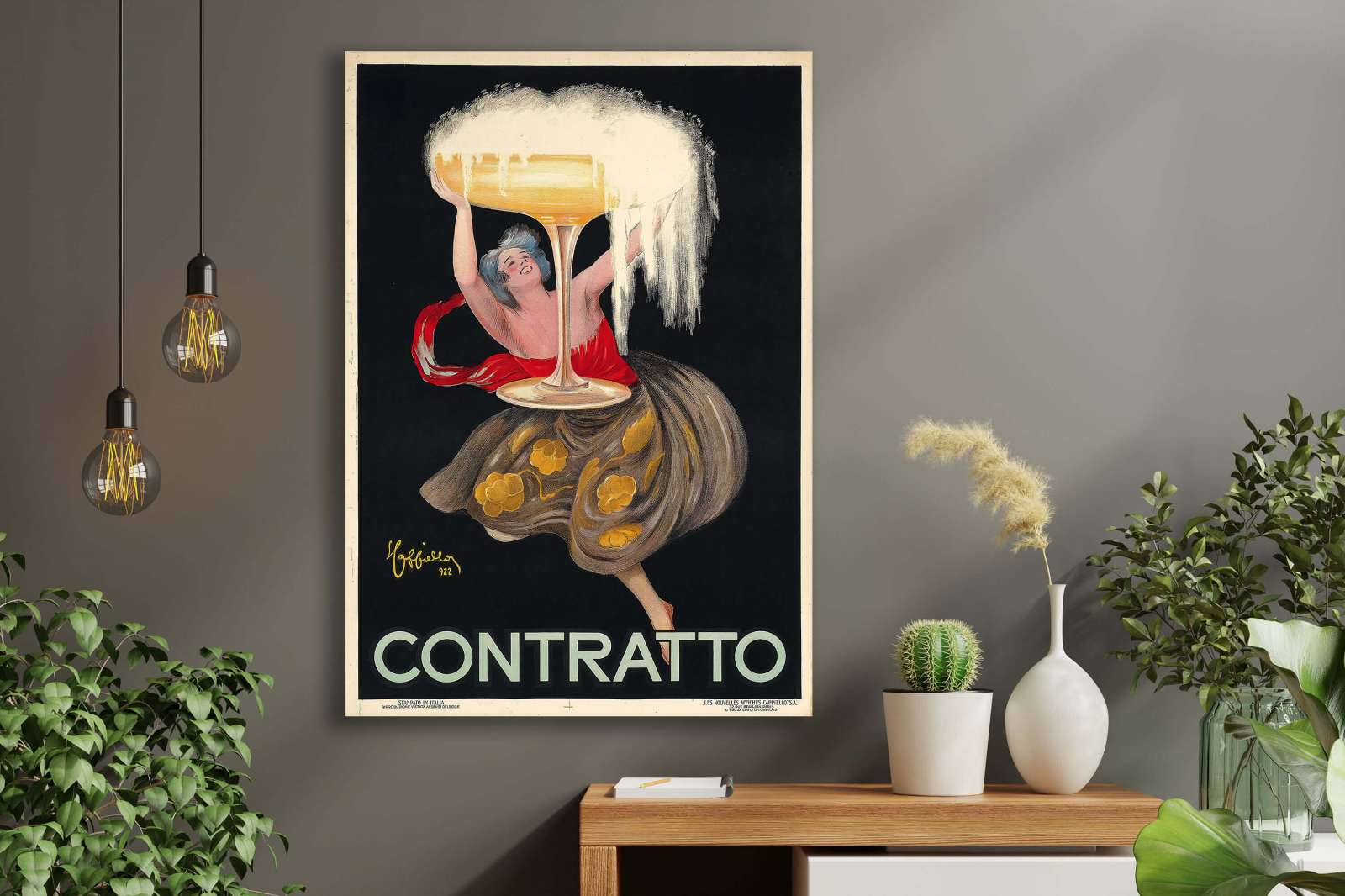 Retro reklaminis plakatas „Contratto“