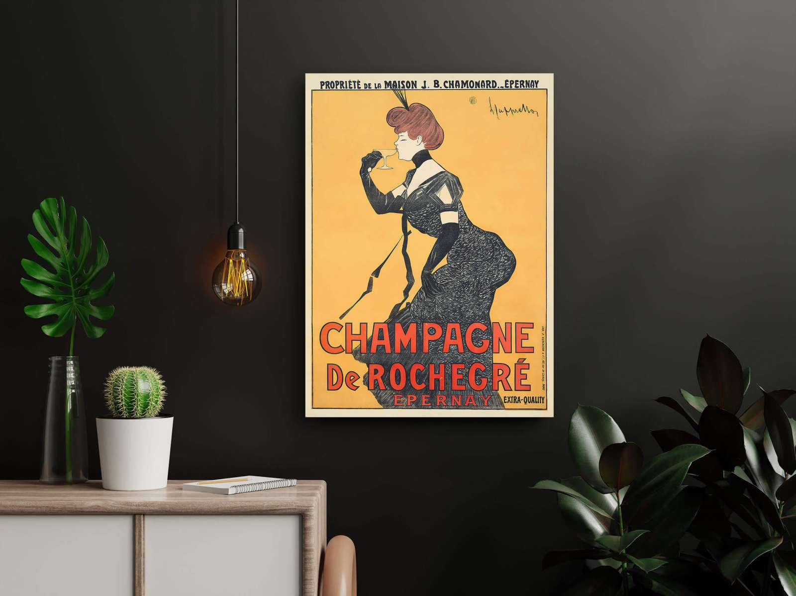 Retro reklaminis plakatas „Champagne De Rochegre“