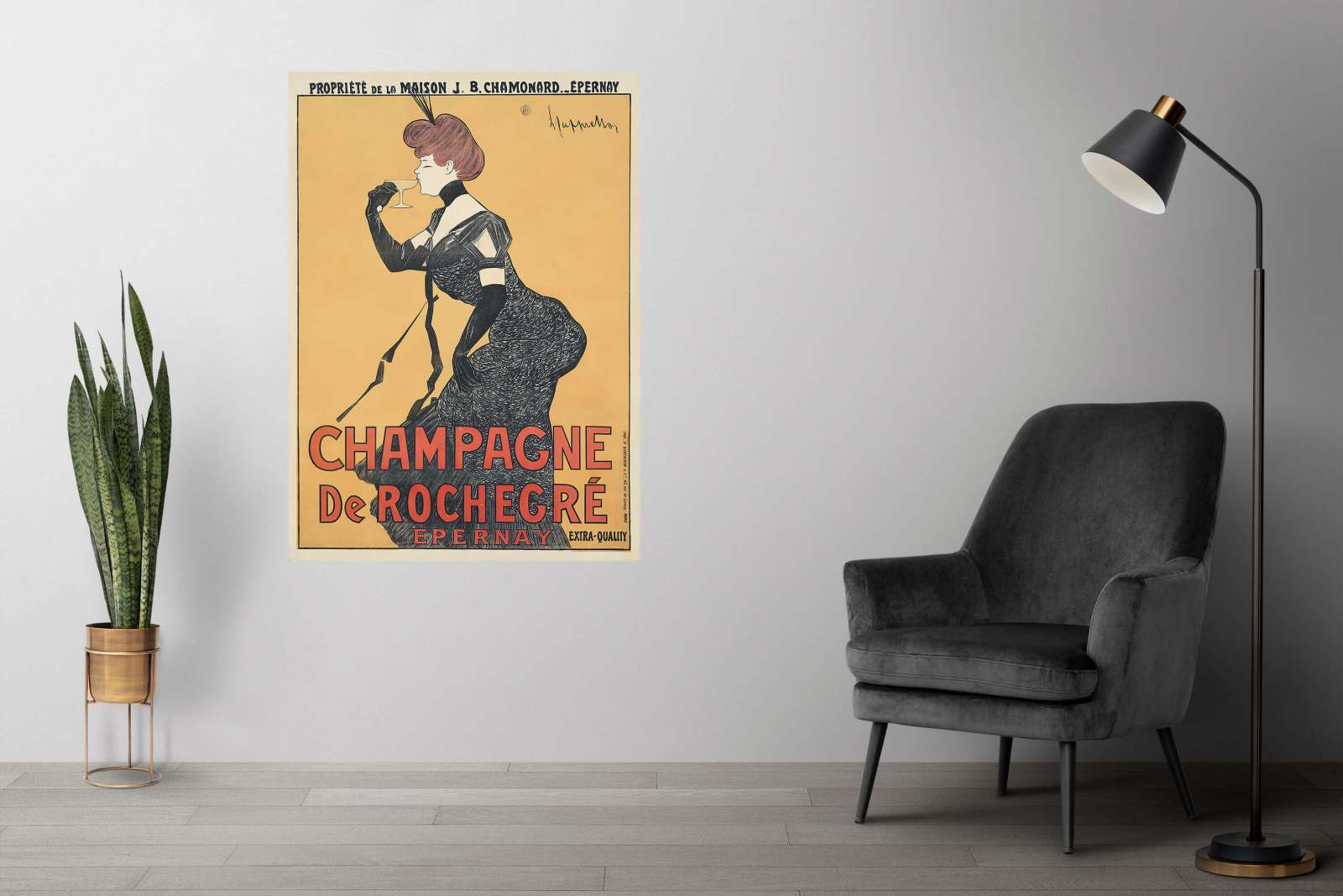 Retro reklaminis plakatas „Champagne De Rochegre“