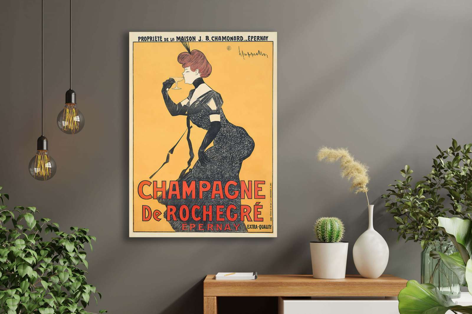 Retro reklaminis plakatas „Champagne De Rochegre“