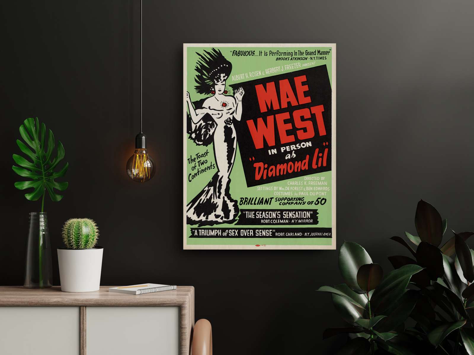 Retro holivudo filmo plakatas „Mae West in Diamond Lil“