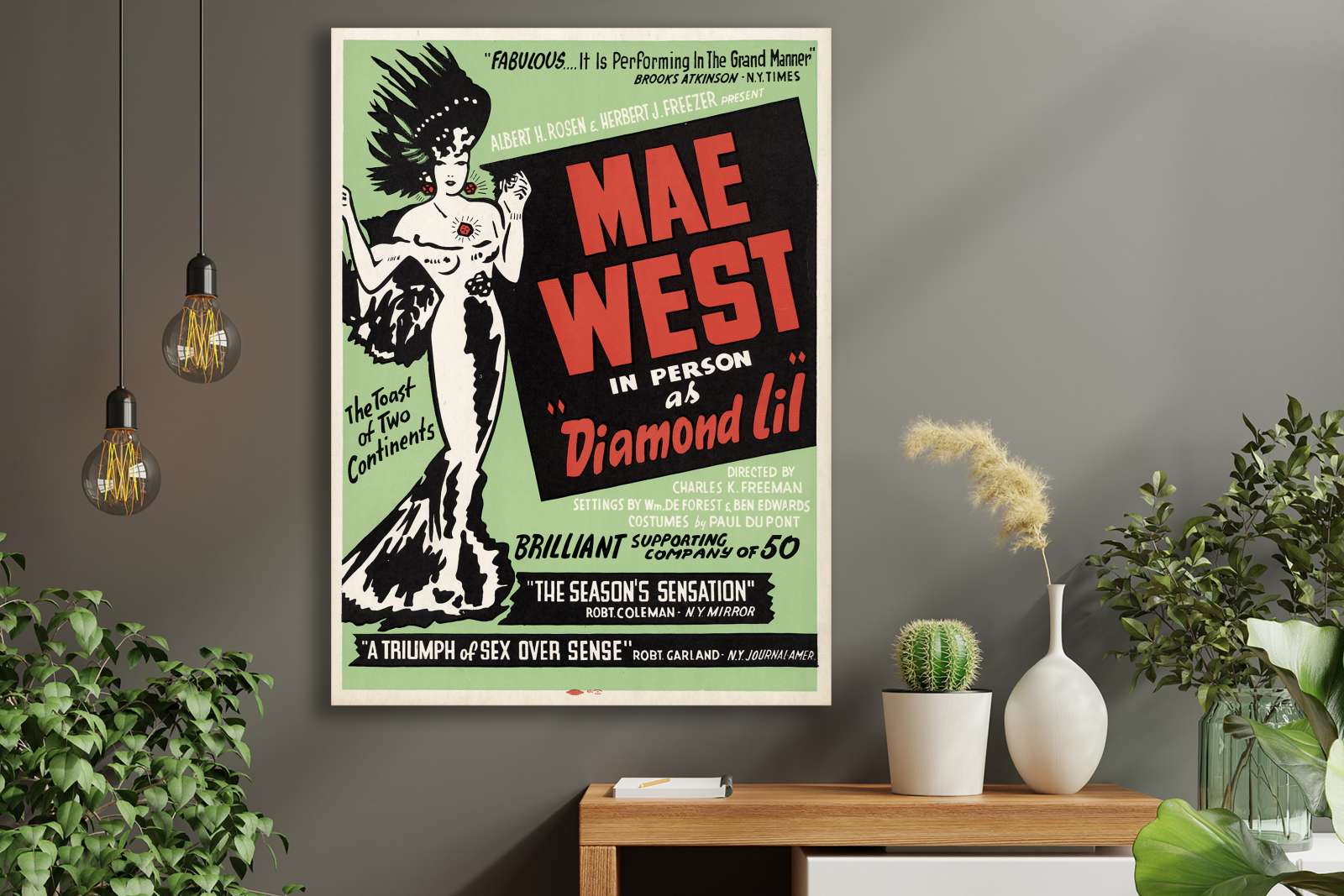 Retro holivudo filmo plakatas „Mae West in Diamond Lil“