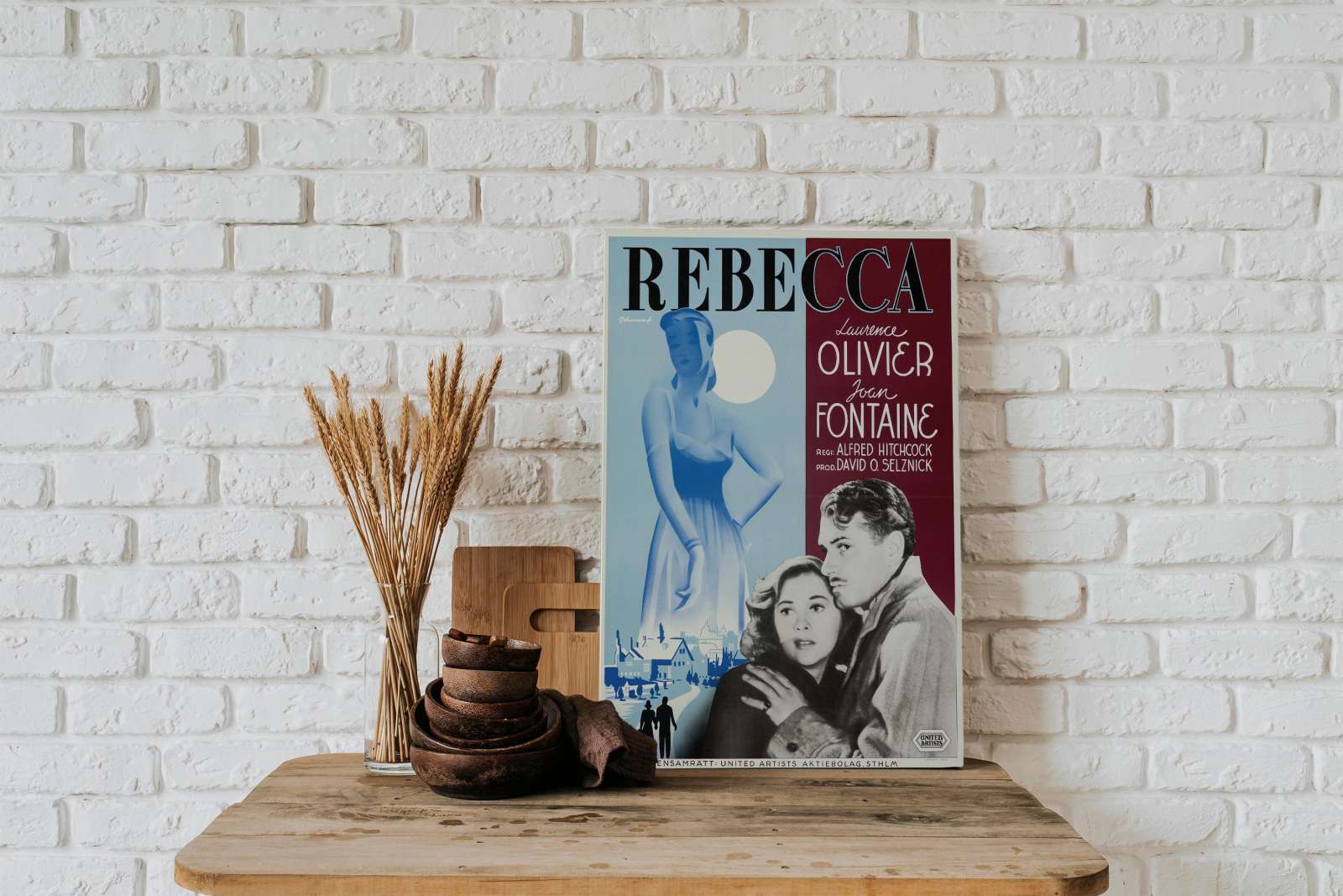 Retro holivudo filmo plakatas „Rebecca“