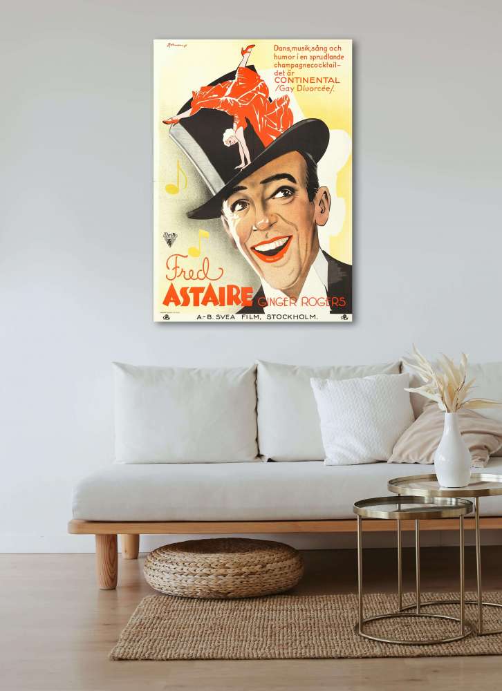 Retro holivudo filmo plakatas „Fred Astaire in The Gay Divorcee“