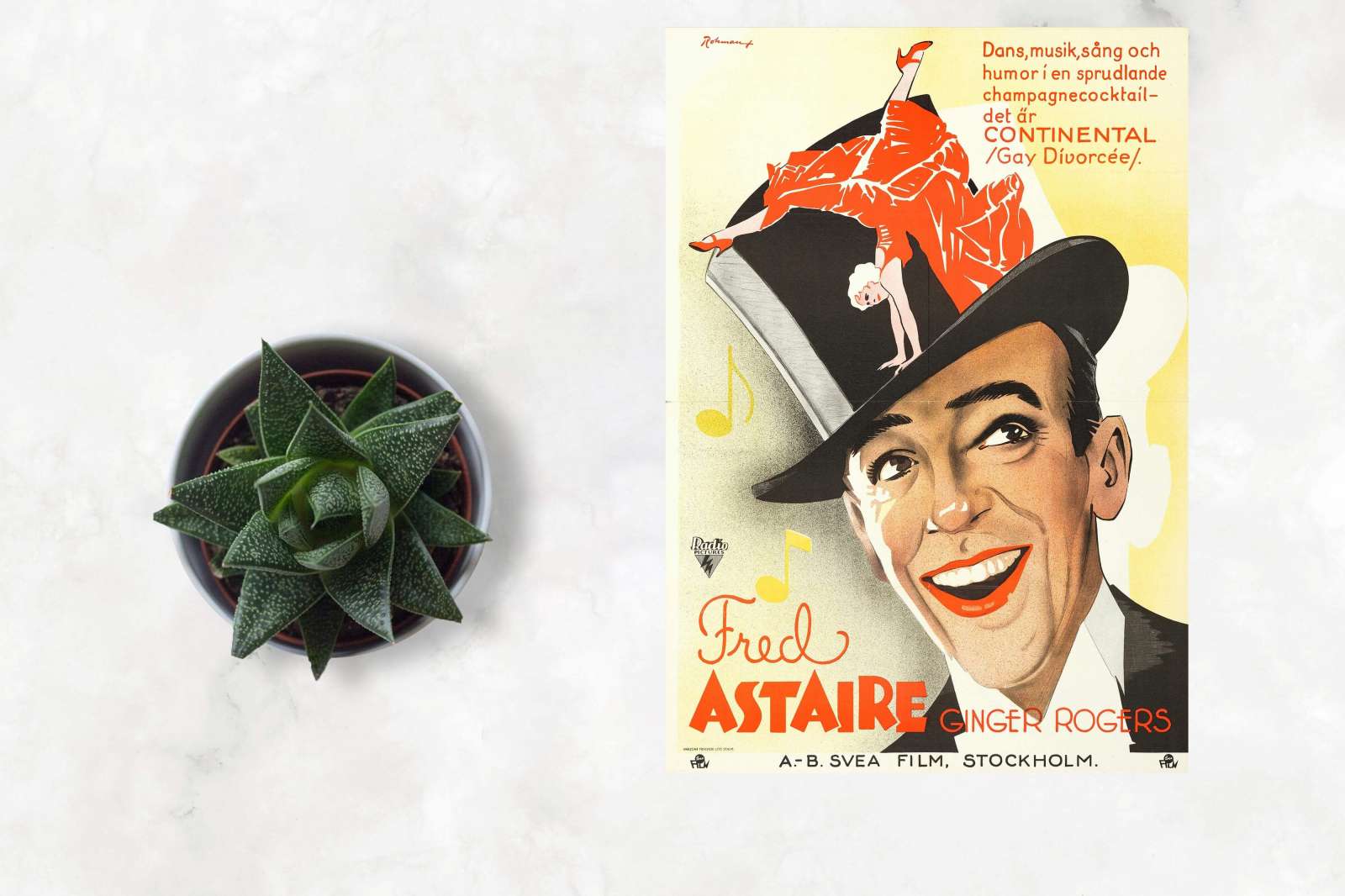 Retro holivudo filmo plakatas „Fred Astaire in The Gay Divorcee“