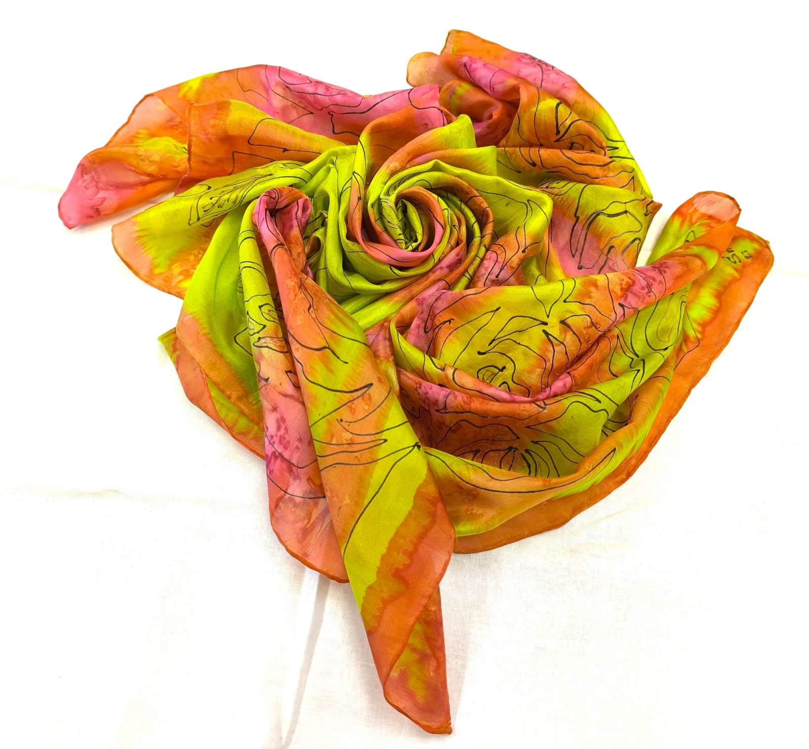 Motinos diena - Roses Dovana JAJ - Dydele Tapyta rankomis šilko skara.