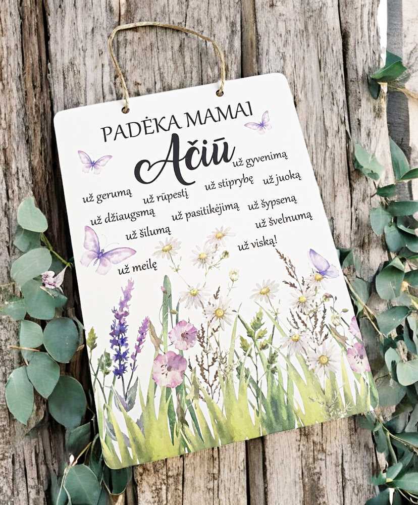 Pakabinama lentelė „Padėka Mamai“
