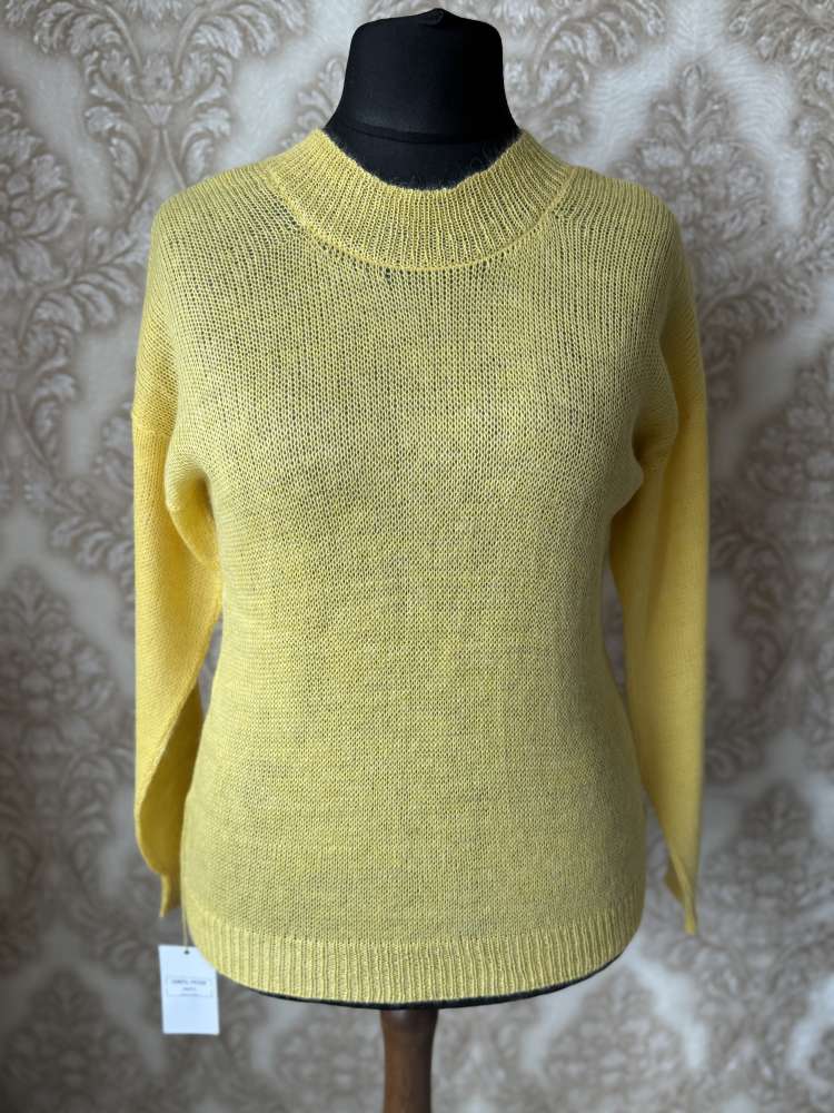 Megztas plonas moheros megztinis geltonos spalvos M arba L/XL dydis GP-1653