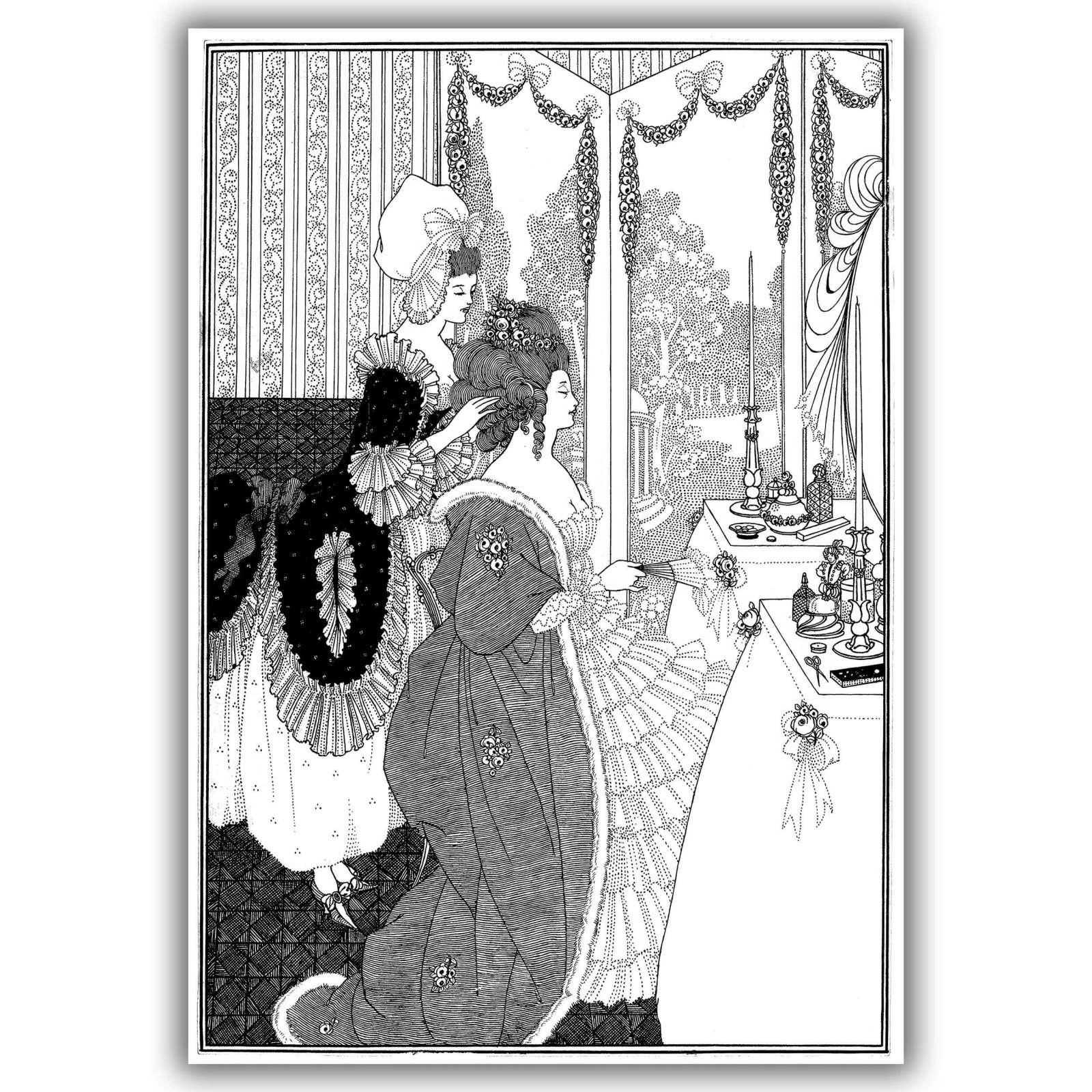 Plakatas „Damos tualetas“, Aubrey Vincent Beardsley (1896)