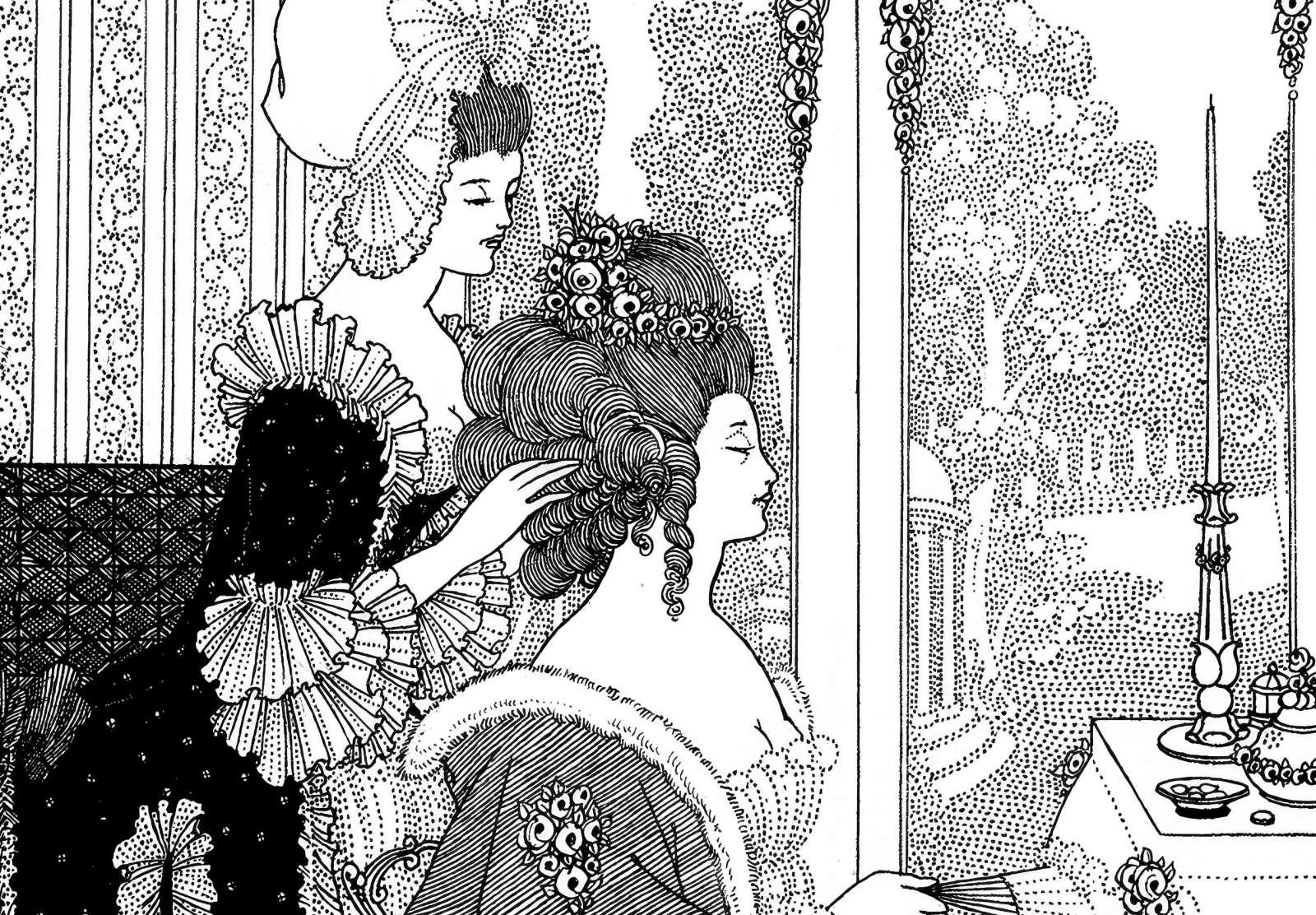 Plakatas „Damos tualetas“, Aubrey Vincent Beardsley (1896)