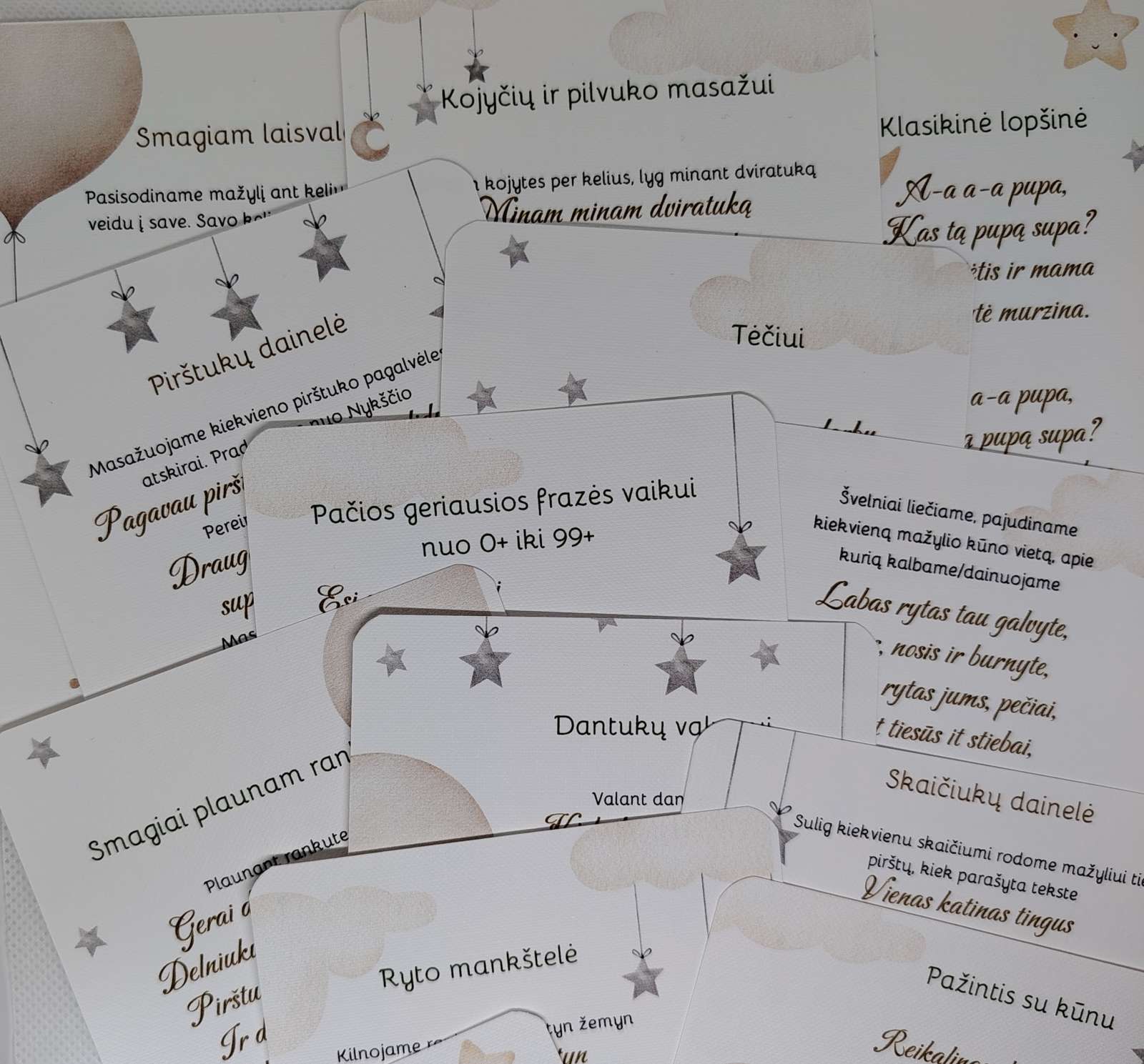 Kūdikio žaidinimų kortelės