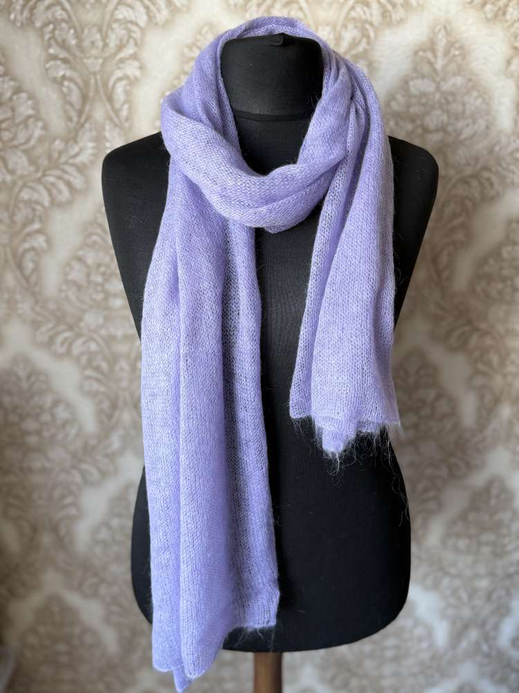Moheros plonas šalikas, šalikėlis levandų/violetinės spalvos GP-1671