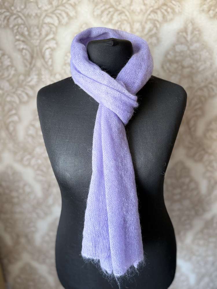 Moheros plonas šalikas, šalikėlis levandų/violetinės spalvos GP-1671