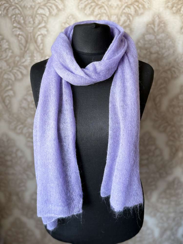 Moheros plonas šalikas, šalikėlis levandų/violetinės spalvos GP-1671