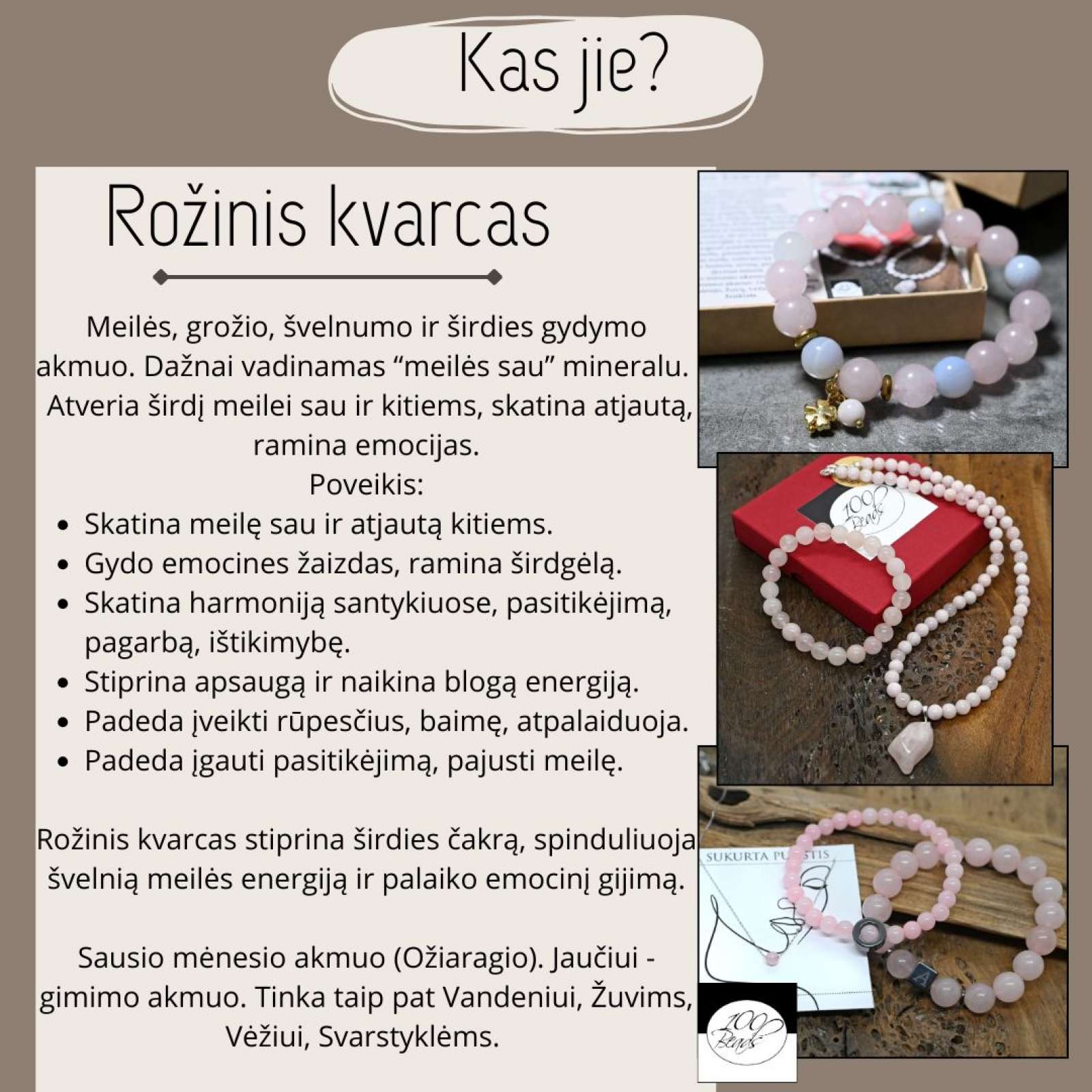 Natūralių akmenukų apyrankė Žuvų ženklui