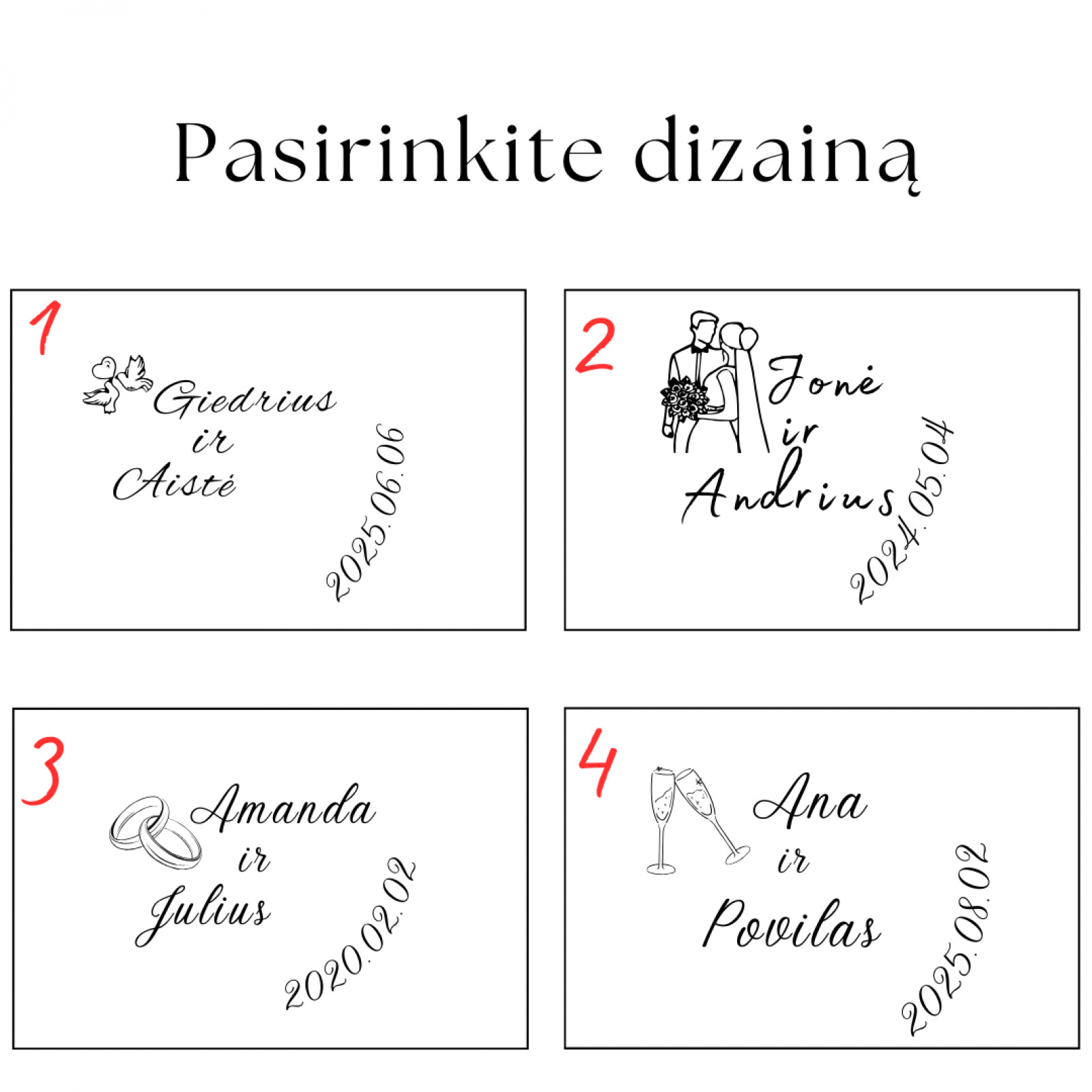 Vestuvinė spyna su graviravimu