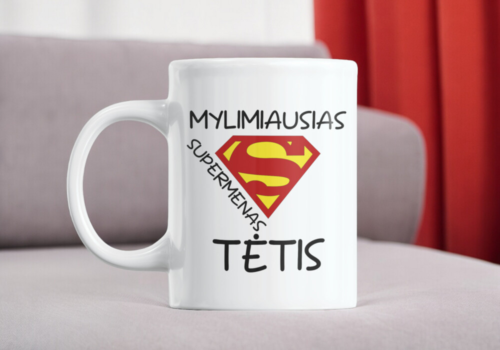 Standartinis puodelis „Mylimiausias supermenas tėtis“