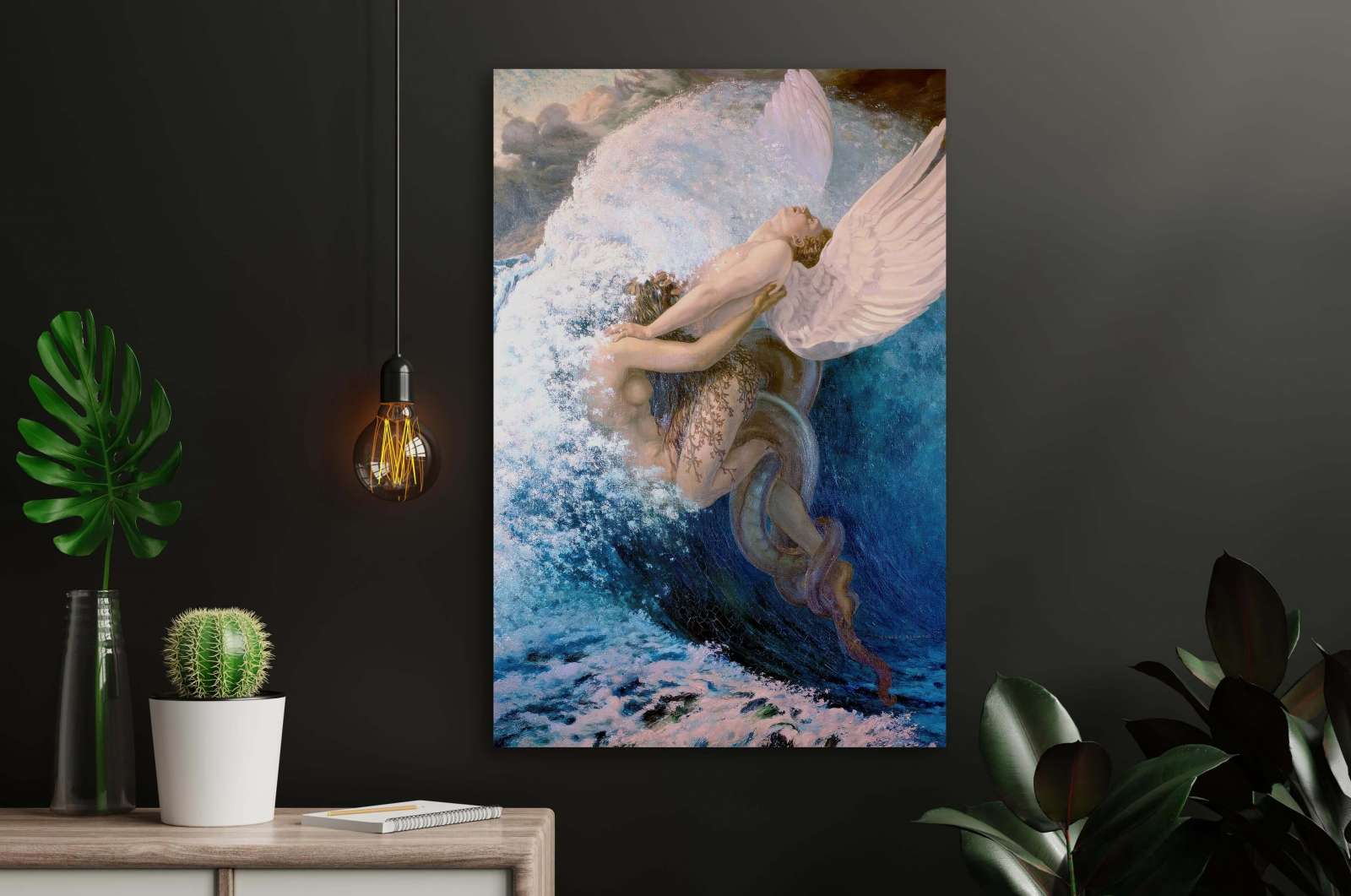 Reprodukcija „Blužnis ir idealas“, Carlos Schwabe
