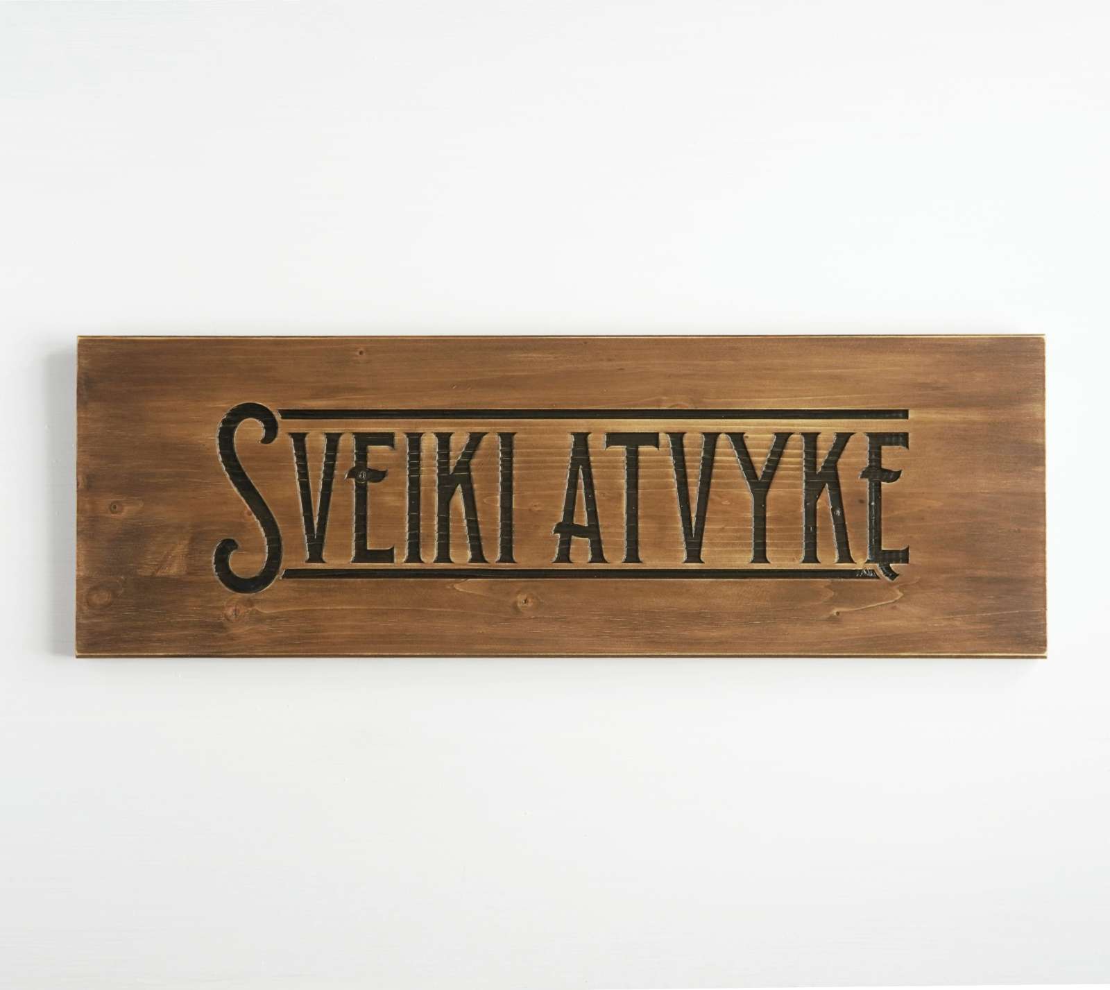 Medinė iškaba Sveiki atvykę