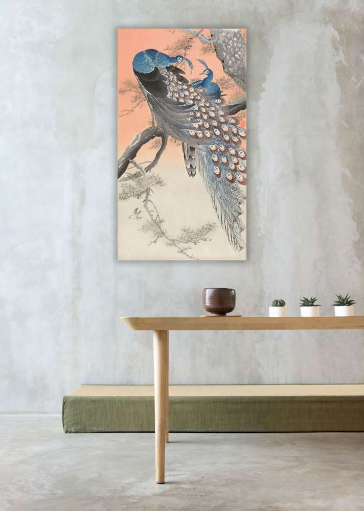 Reprodukcija „Du povai medyje“, Ohara Koson