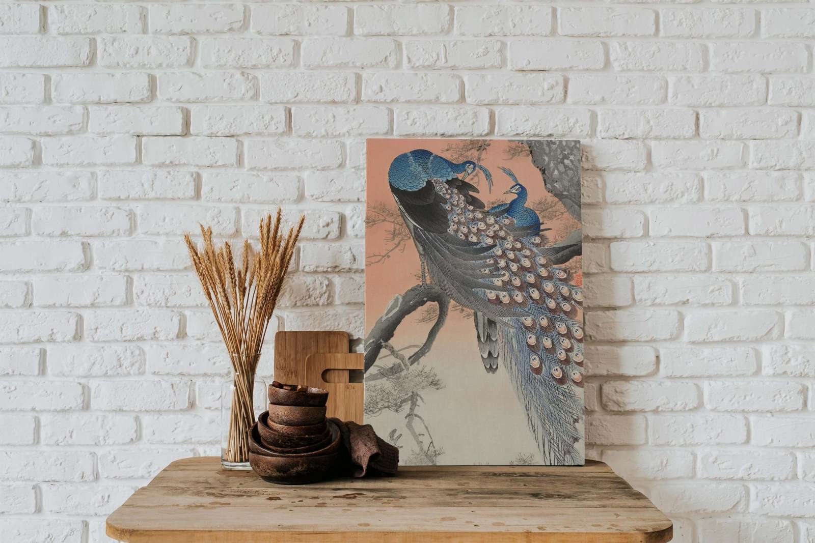 Reprodukcija „Du povai medyje“, Ohara Koson