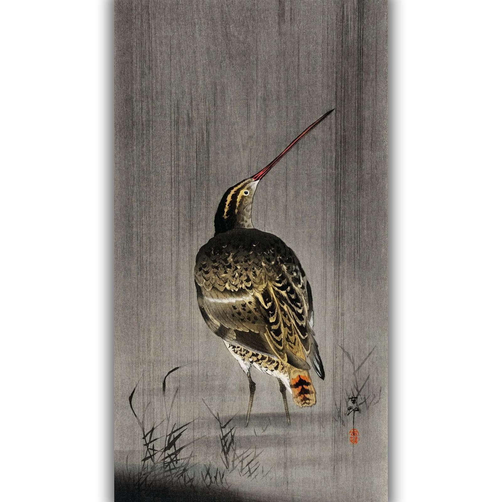 Reprodukcija „Perkūno oželis lietuje“, Ohara Koson