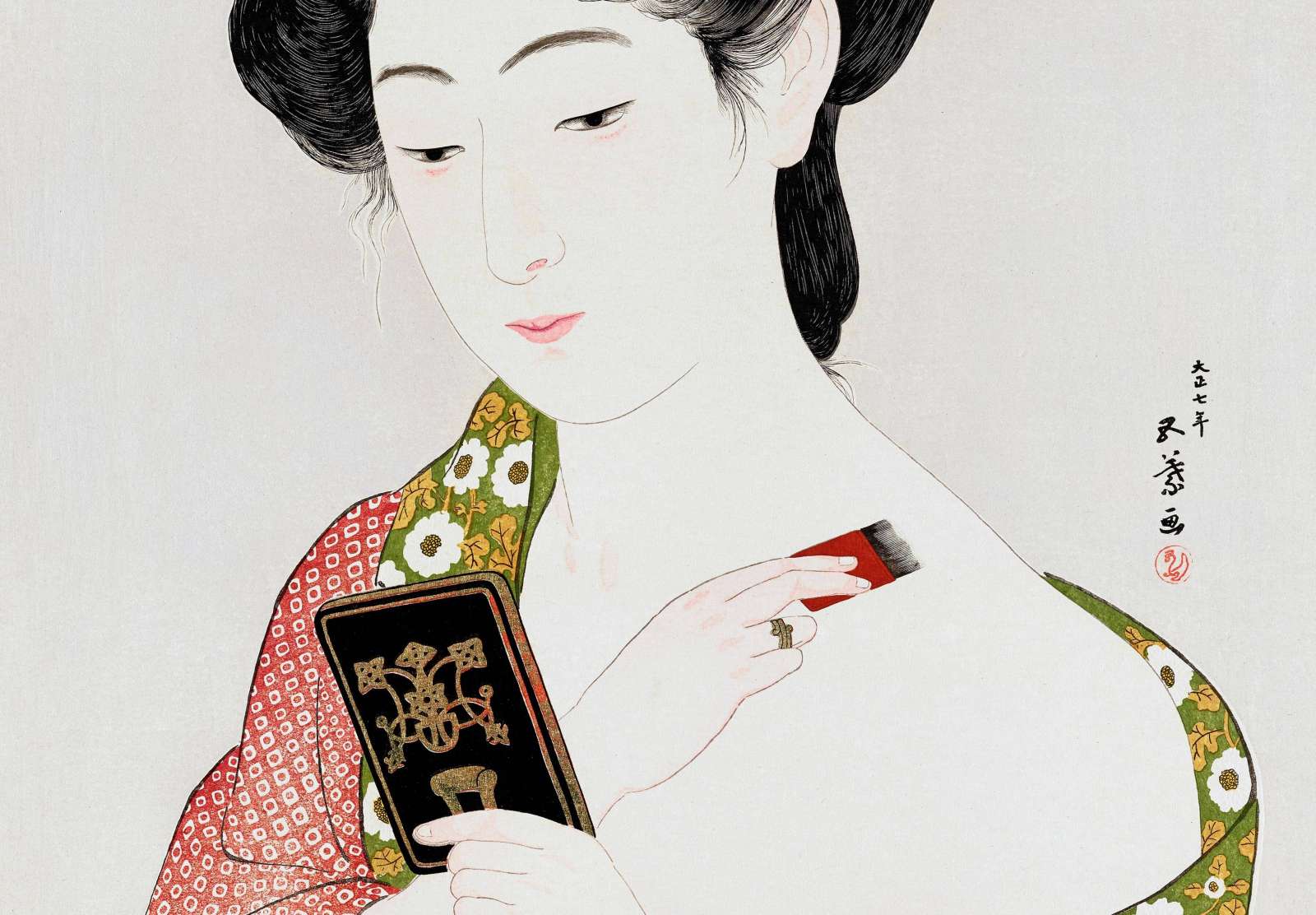 Reprodukcija „Besipudruojanti moteris“, Goyō Hashiguchi