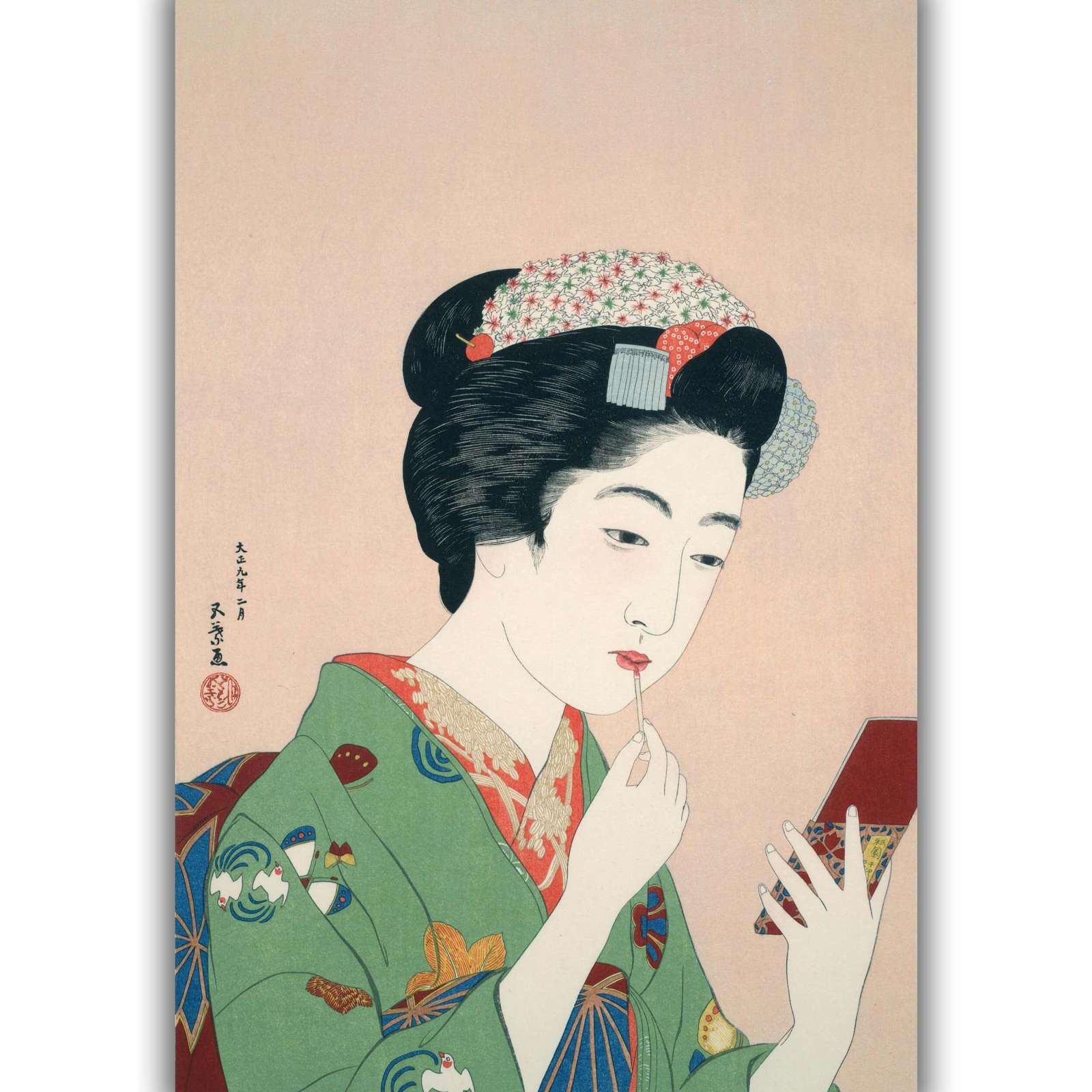 Reprodukcija „Besidažanti moteris“, Goyō Hashiguchi