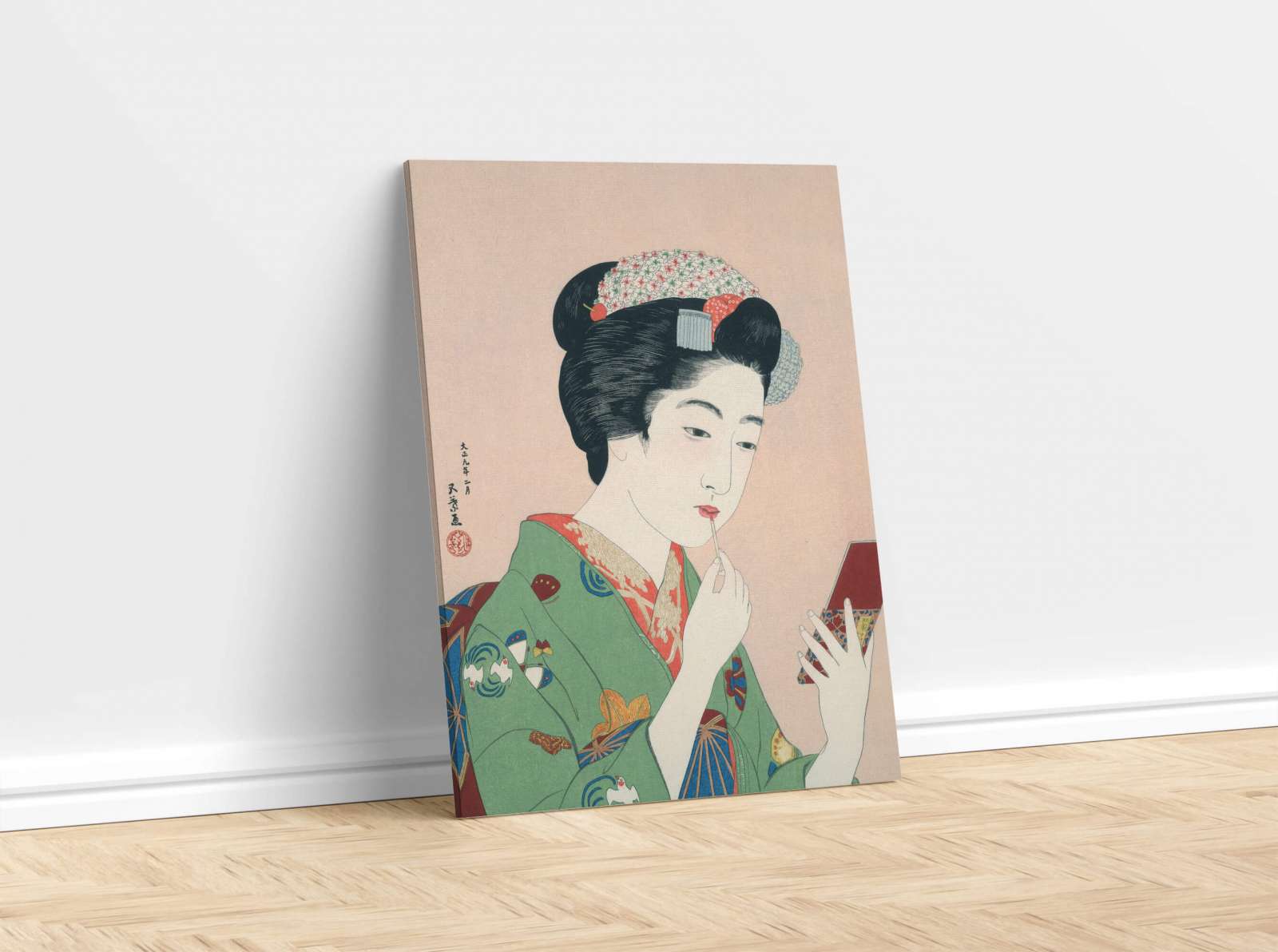 Reprodukcija „Besidažanti moteris“, Goyō Hashiguchi