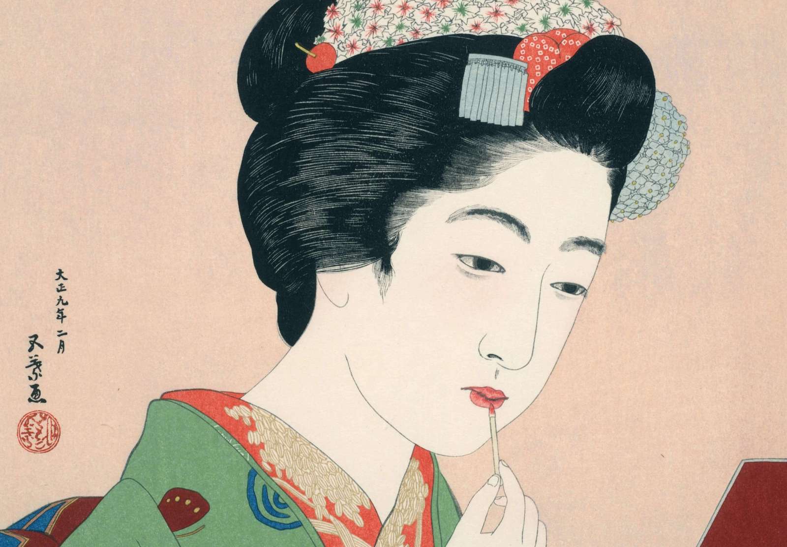 Reprodukcija „Besidažanti moteris“, Goyō Hashiguchi