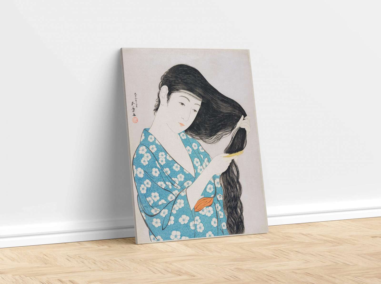 Reprodukcija „Besišukuojanti moteris“, Goyō Hashiguchi