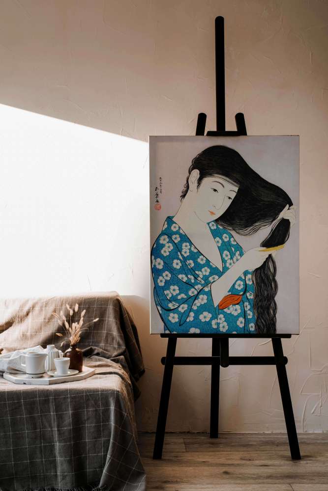 Reprodukcija „Besišukuojanti moteris“, Goyō Hashiguchi
