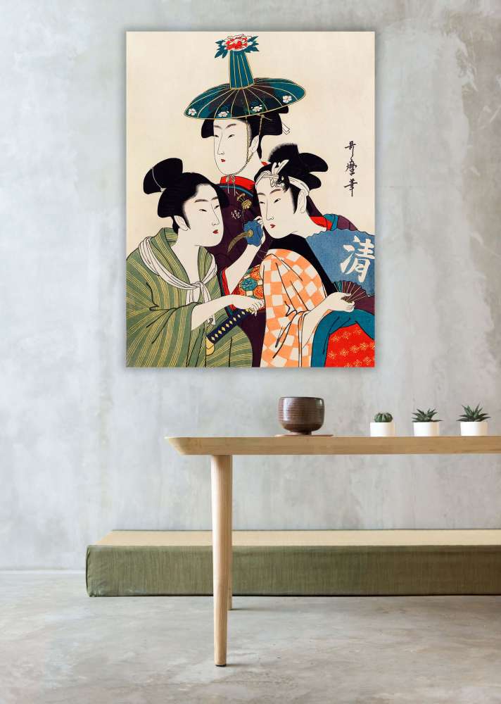 Reprodukcija „Trys jauni vyrai“, Utamaro Kitagawa
