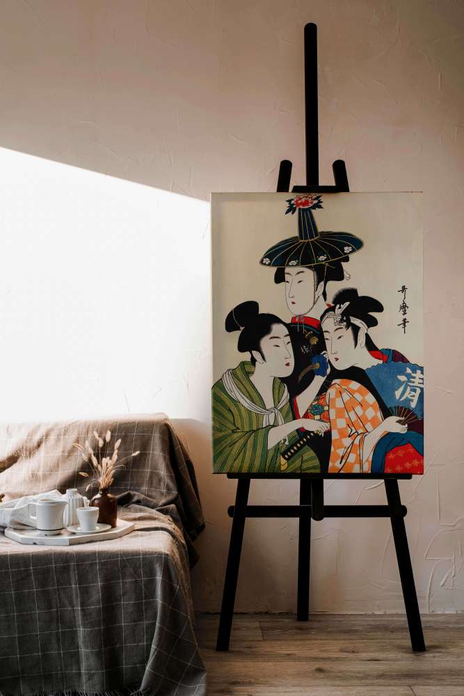Reprodukcija „Trys jauni vyrai“, Utamaro Kitagawa