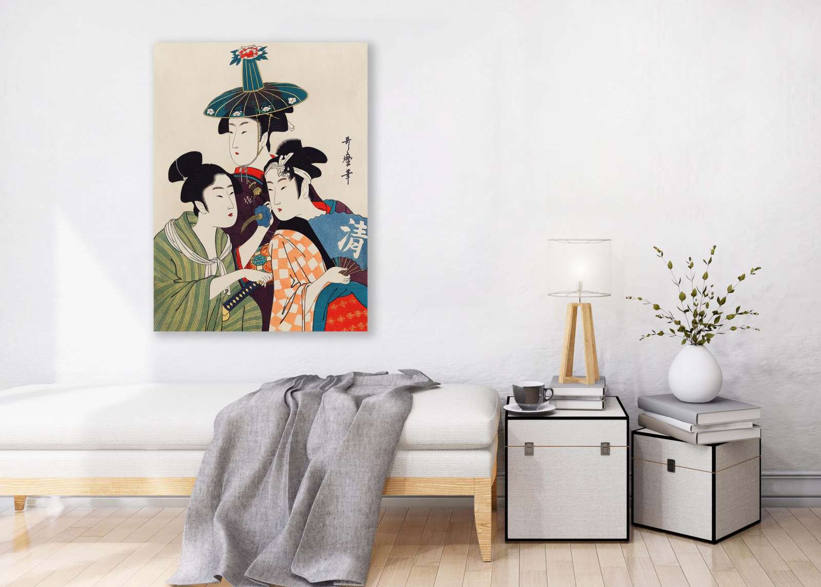 Reprodukcija „Trys jauni vyrai“, Utamaro Kitagawa