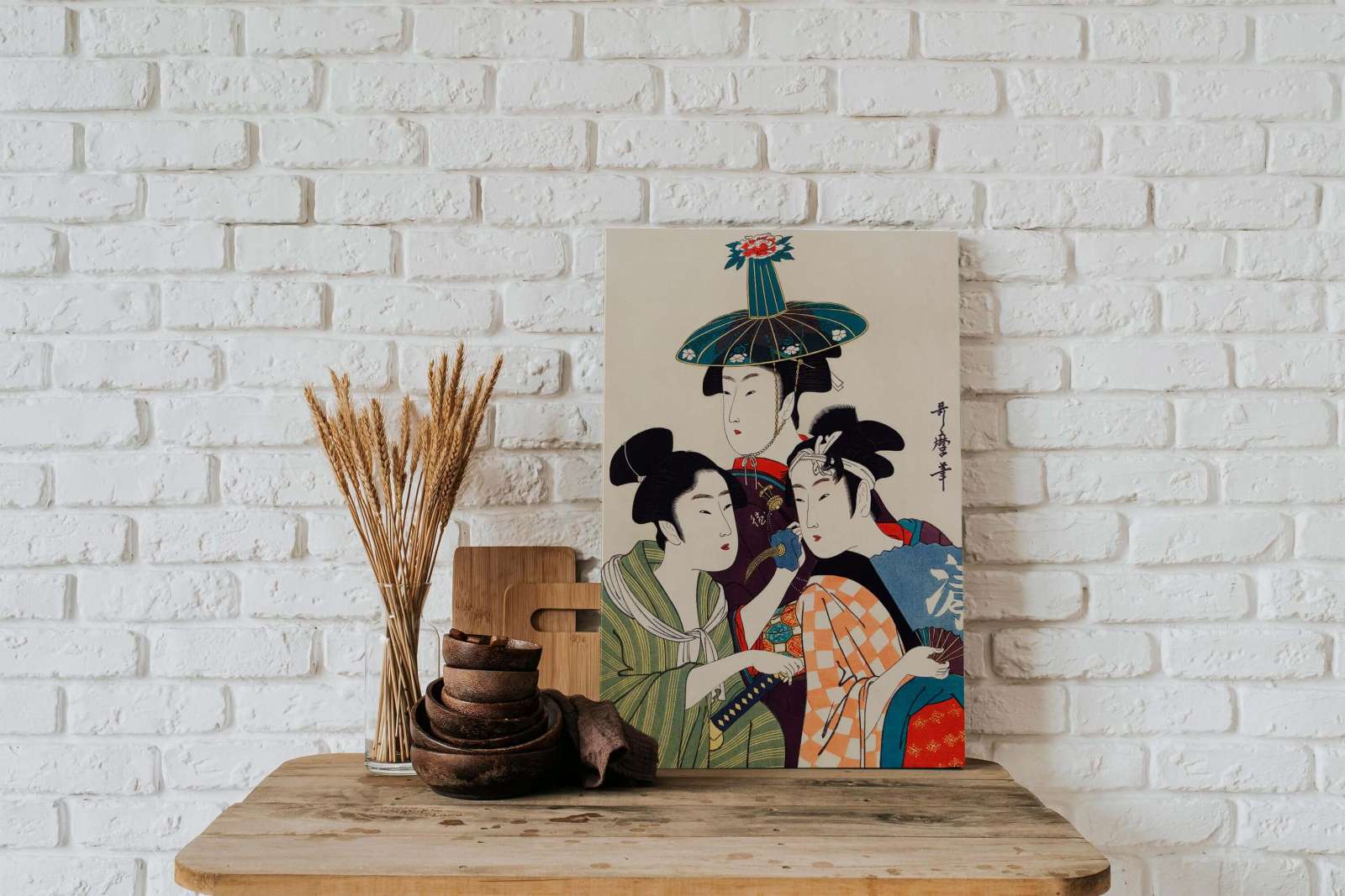 Reprodukcija „Trys jauni vyrai“, Utamaro Kitagawa