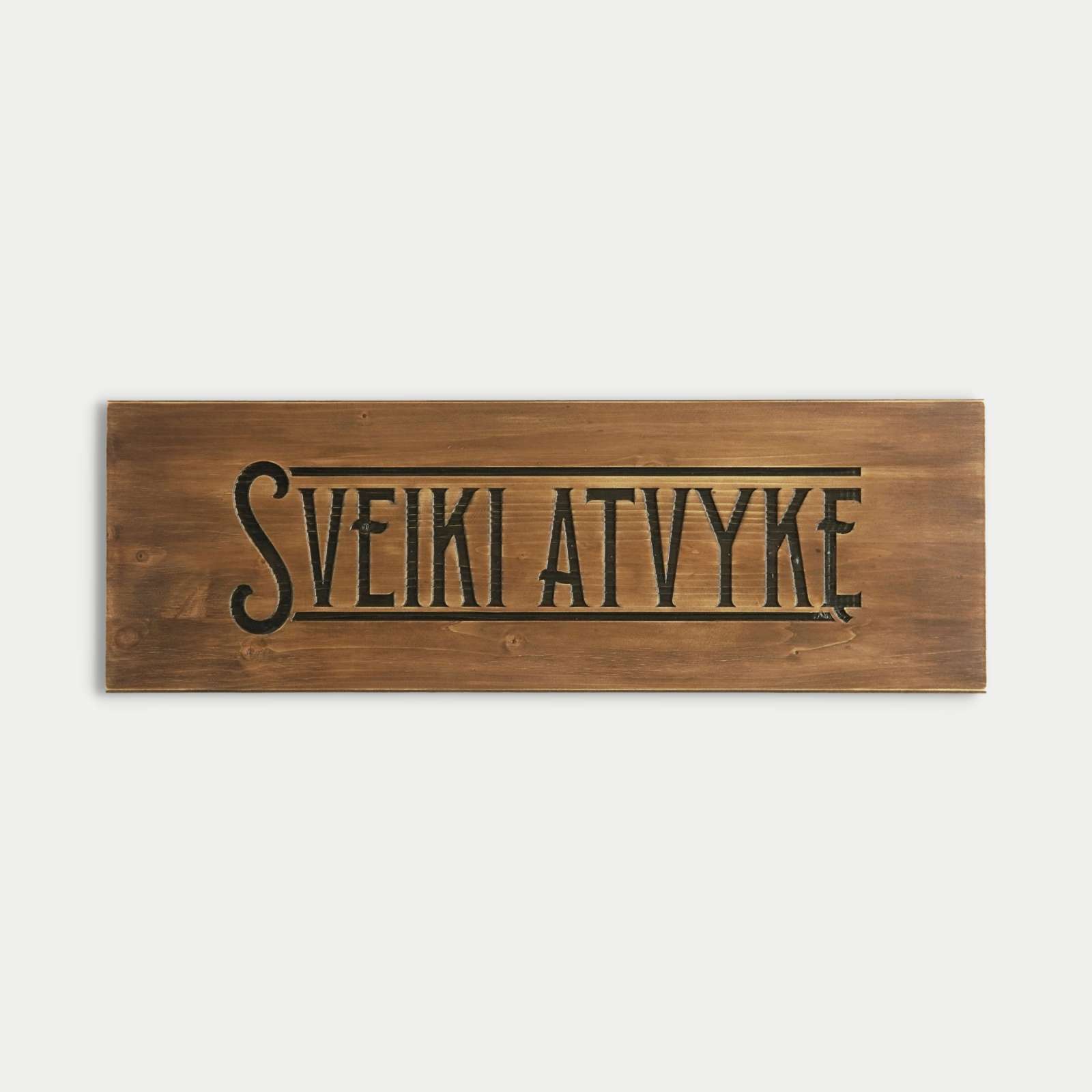 Medinė iškaba Sveiki atvykę