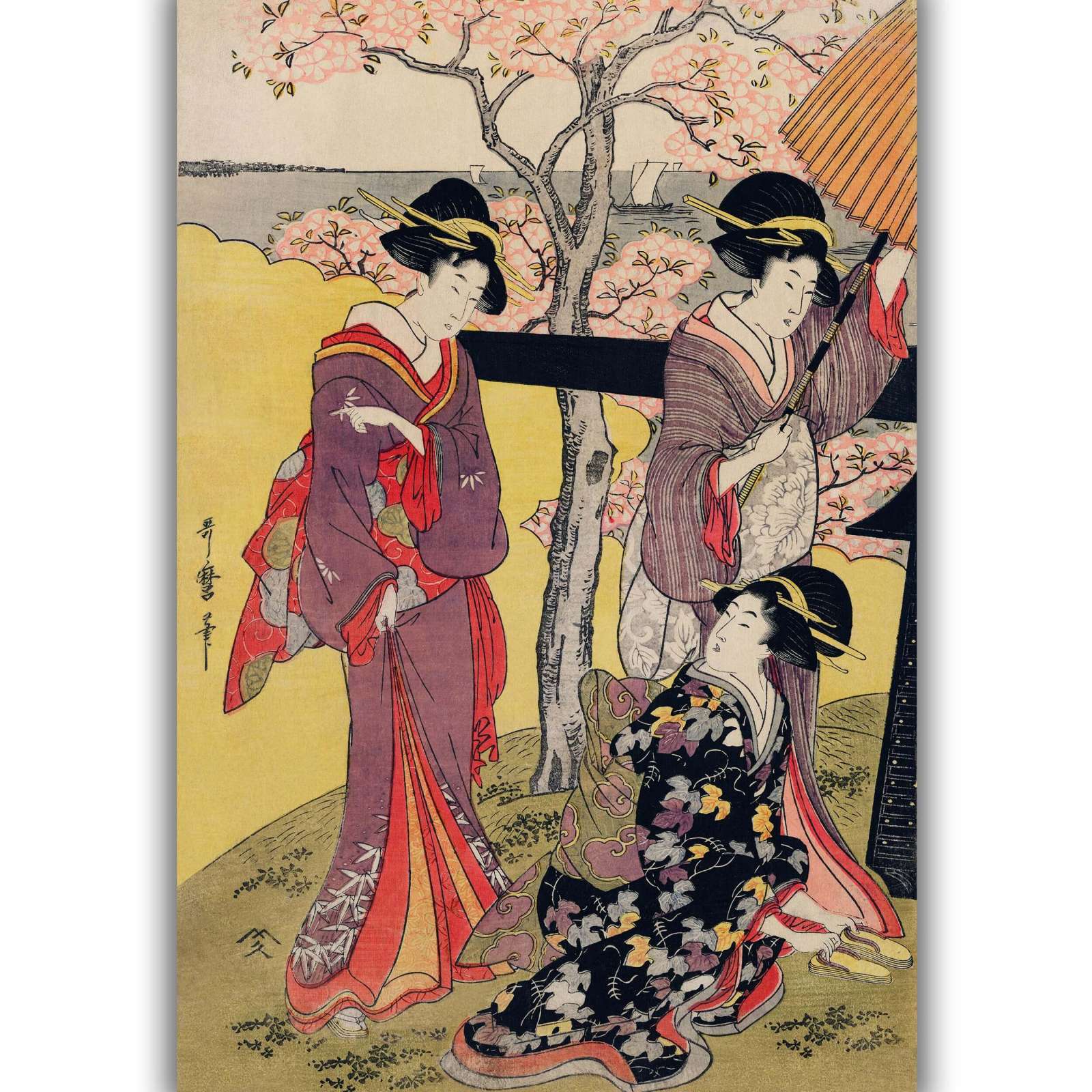 Reprodukcija „Gotenyama no Hanami Hidari“, Utamaro Kitagawa