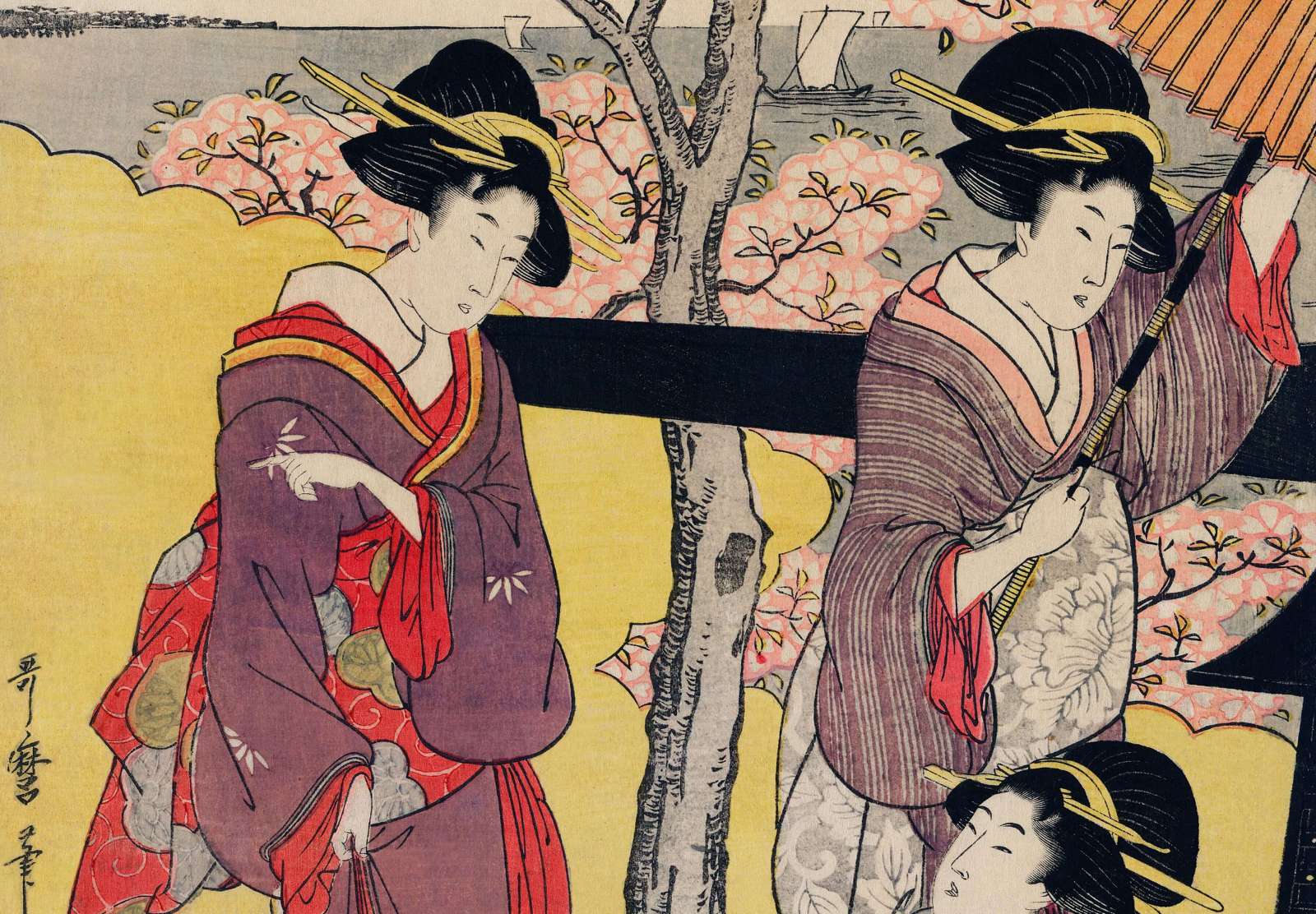 Reprodukcija „Gotenyama no Hanami Hidari“, Utamaro Kitagawa